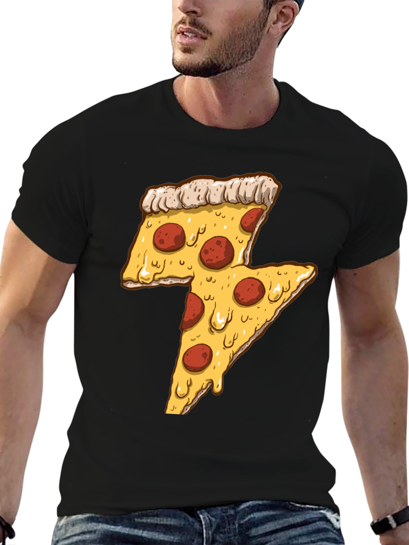 Pizza Lightning Bolt Graphic Tee