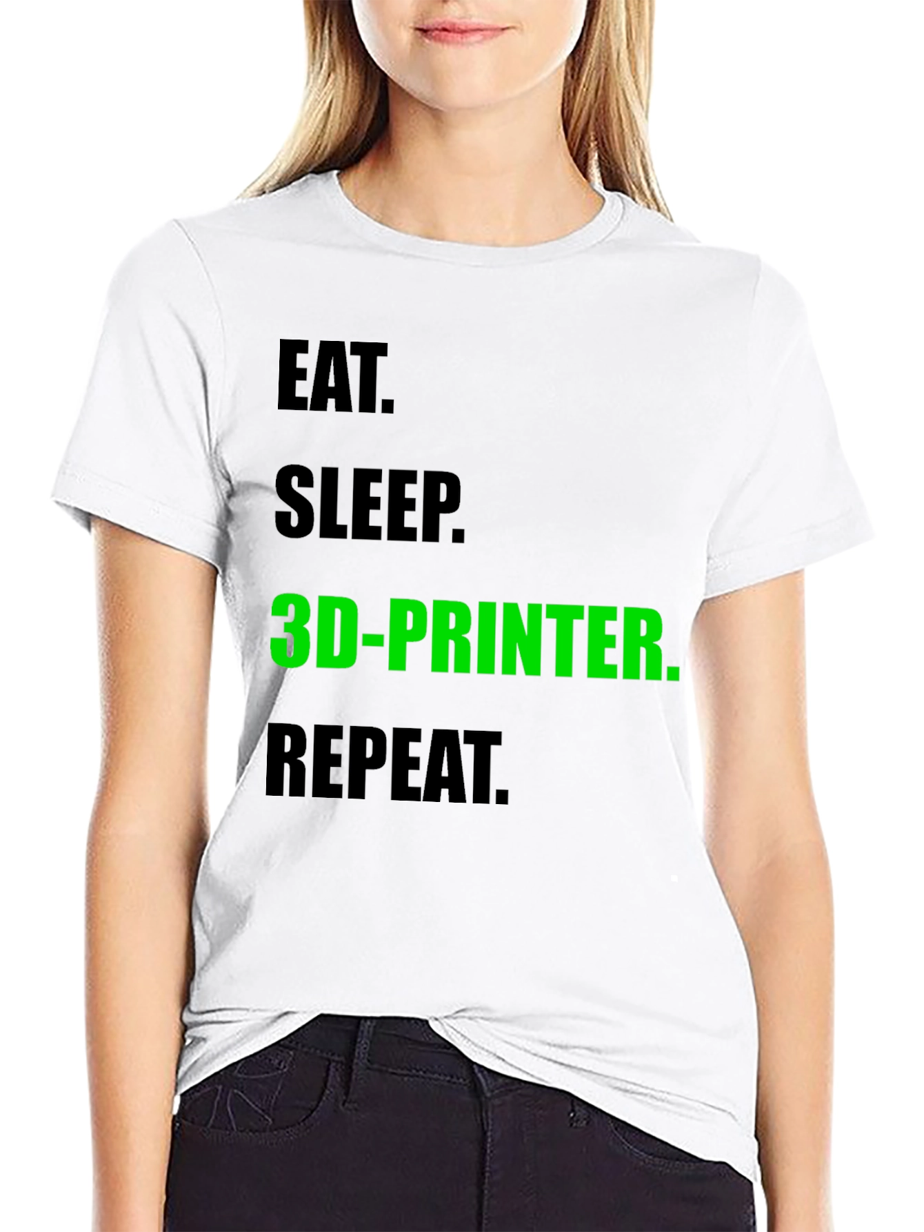Eat Sleep 3D-Printer Repeat Black T-Shirt