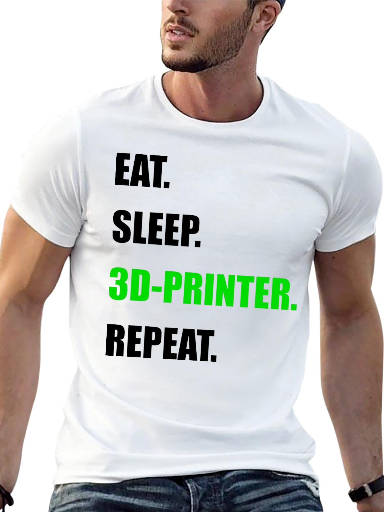 Eat Sleep 3D-Printer Repeat Black T-Shirt