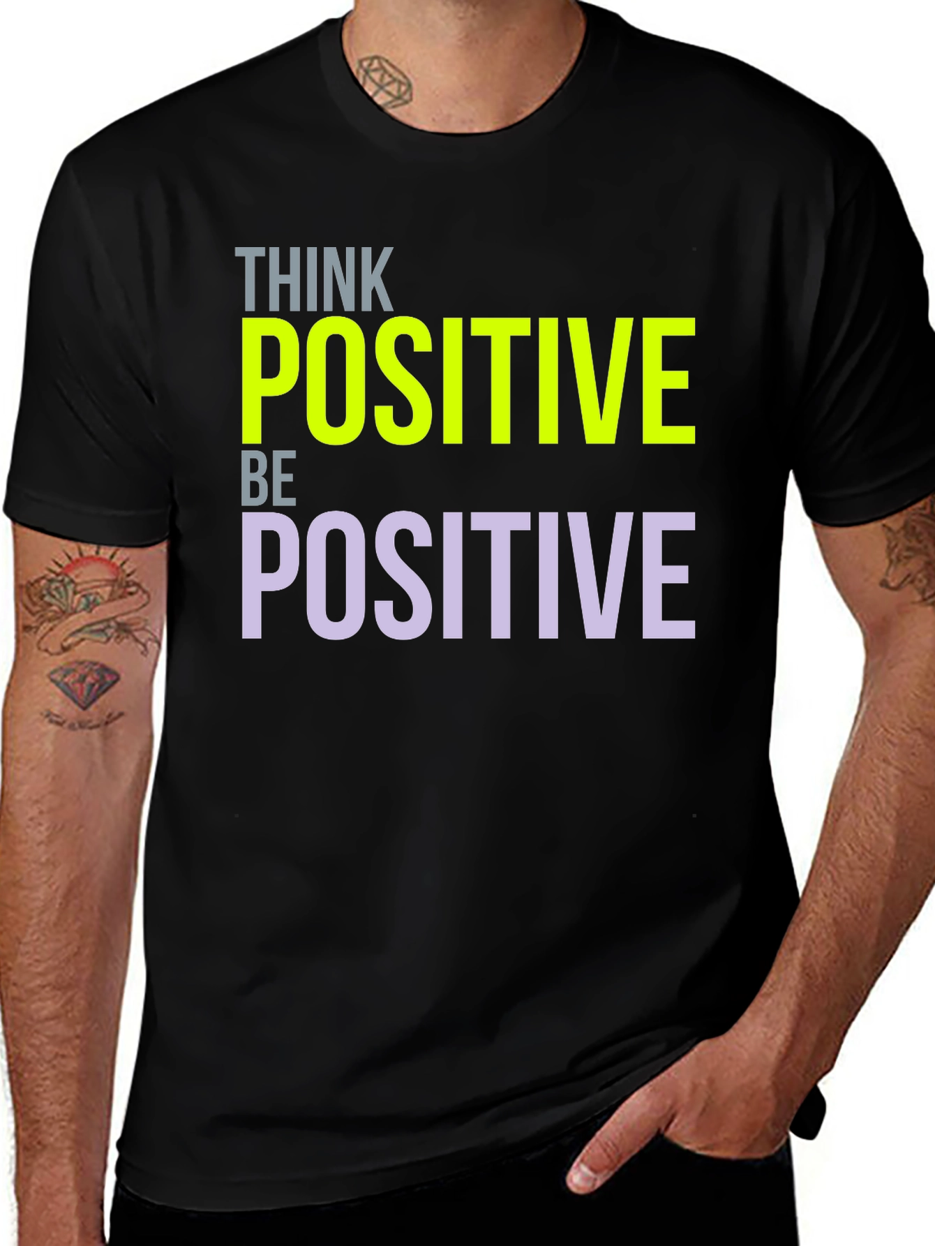Think Positive Graphic T-Shirt - Inspiring Design
