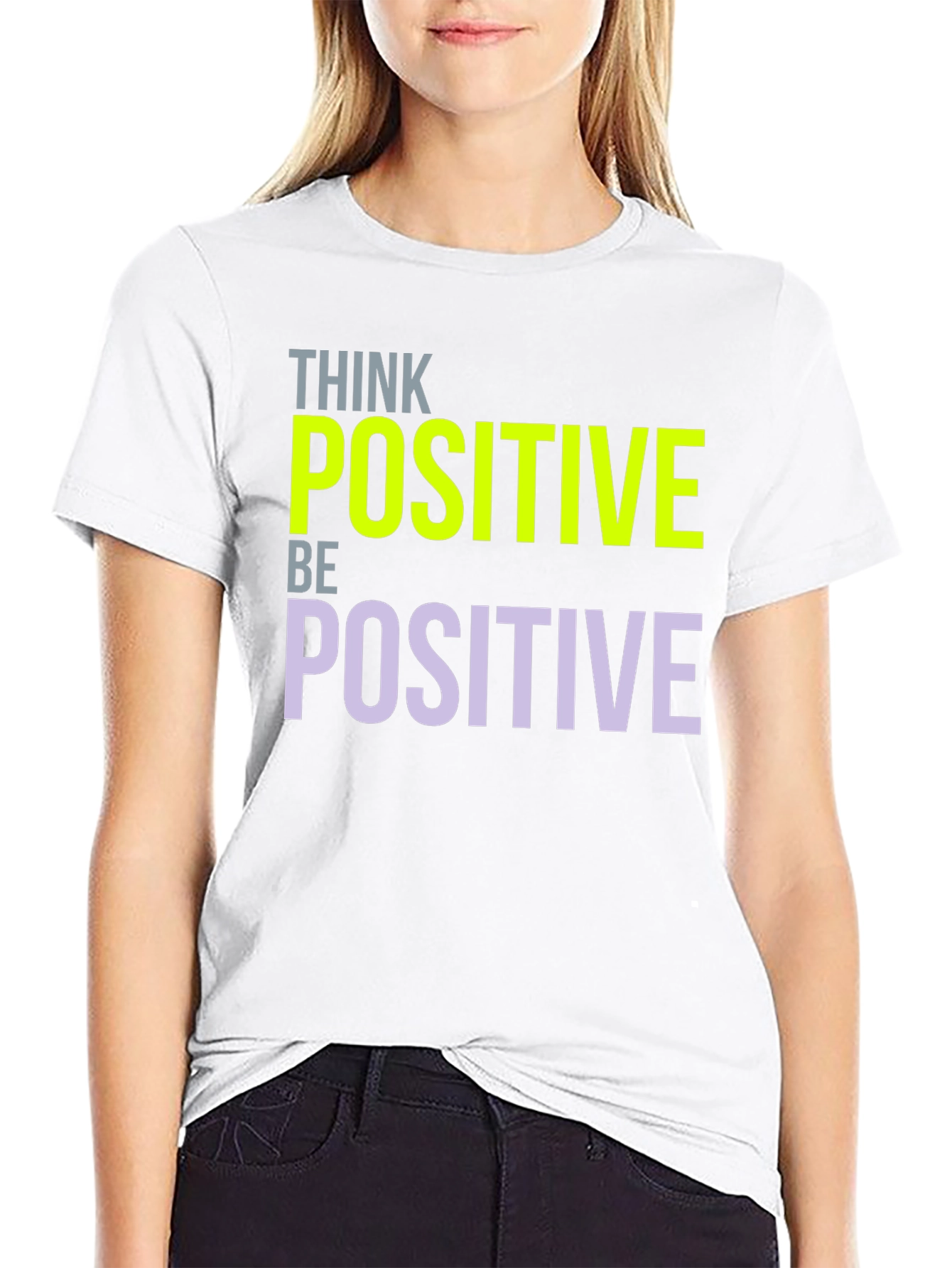 Think Positive Graphic T-Shirt - Inspiring Design