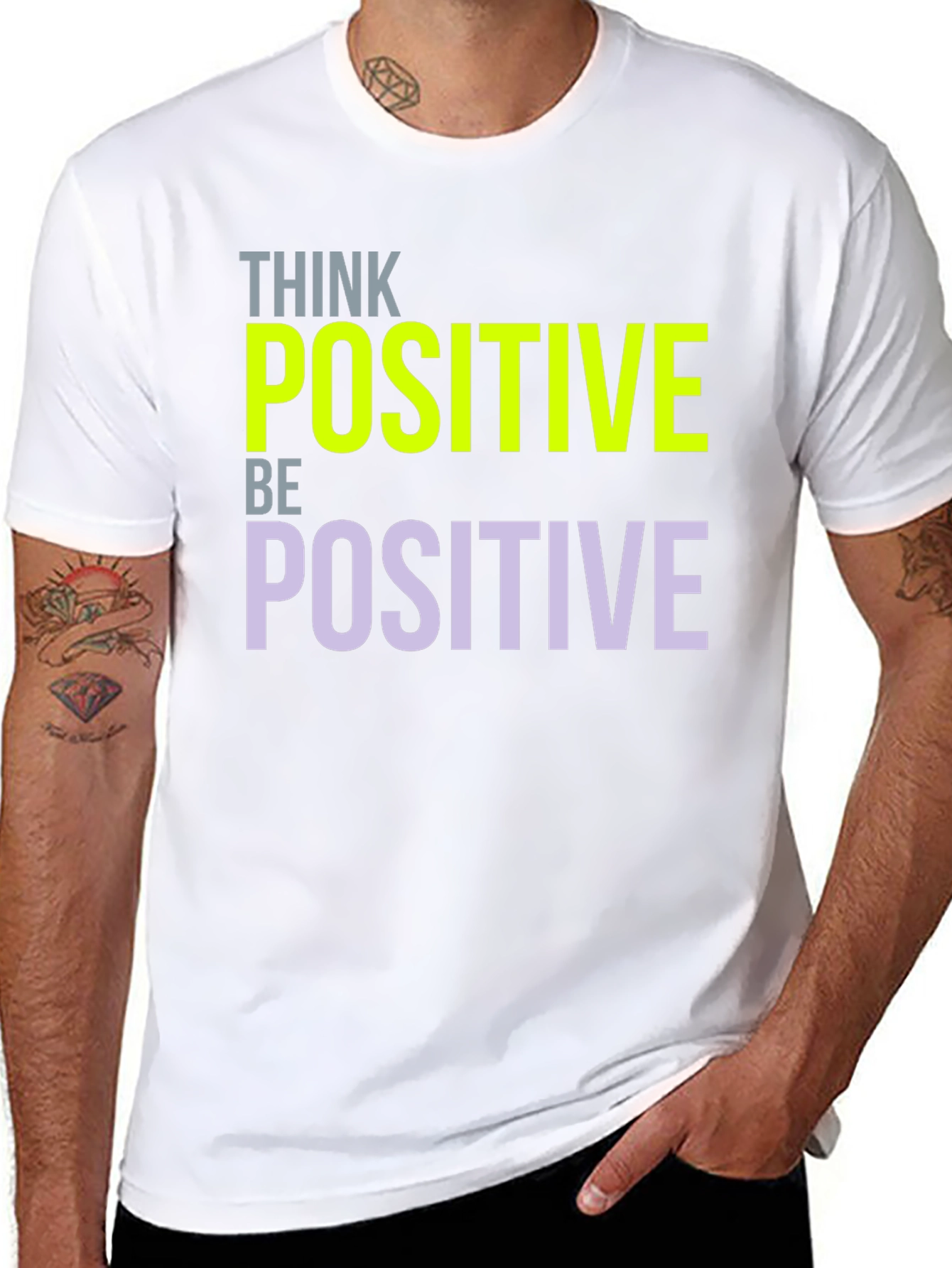 Think Positive Graphic T-Shirt - Inspiring Design
