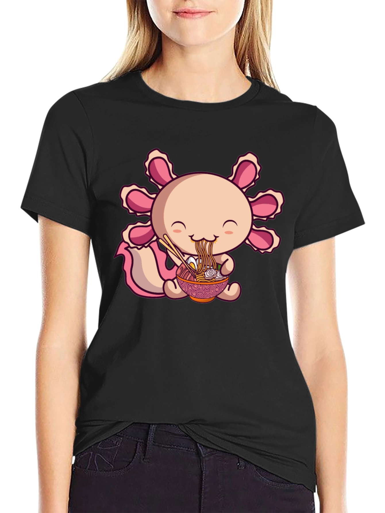 Axolotl Ramen Black T-Shirt