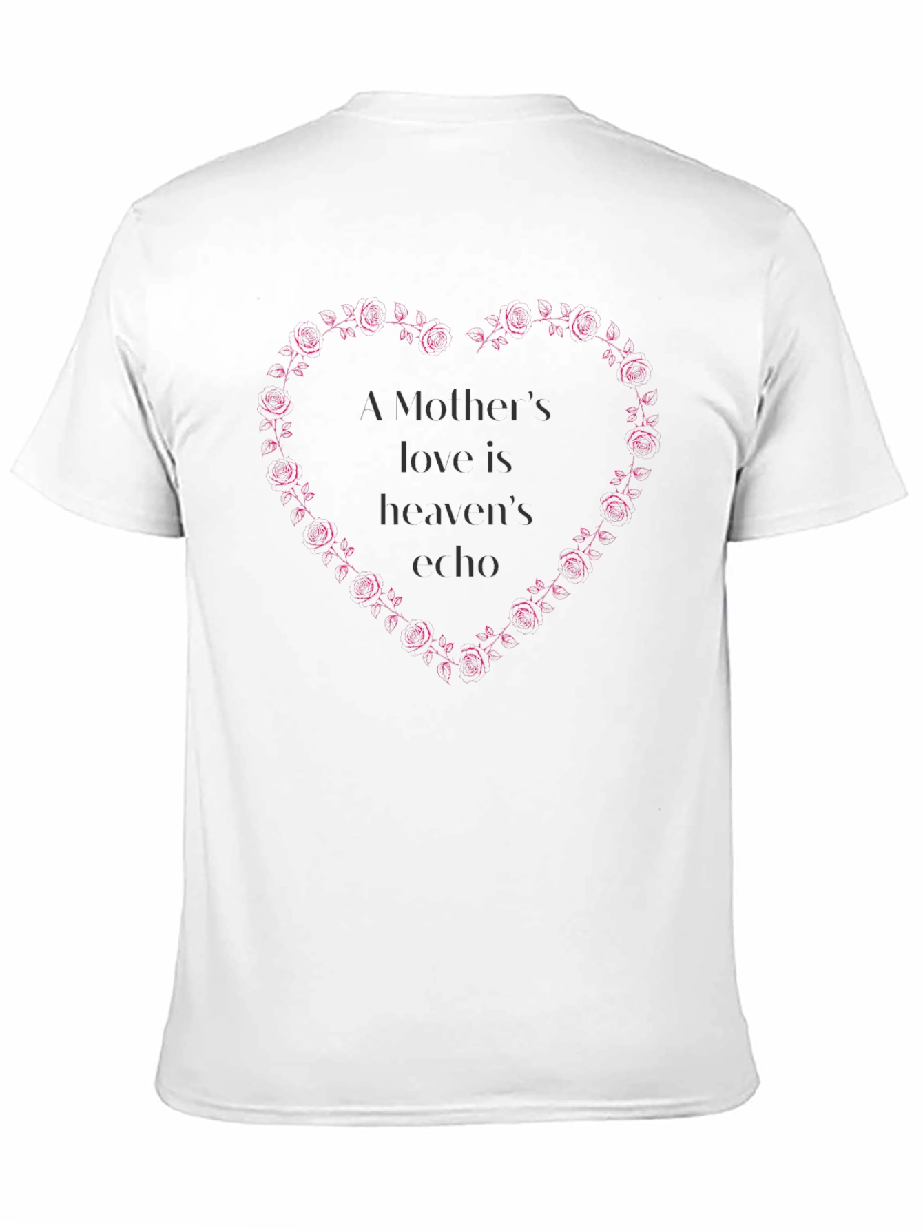 Mothers Love Rose Heart Black T-Shirt