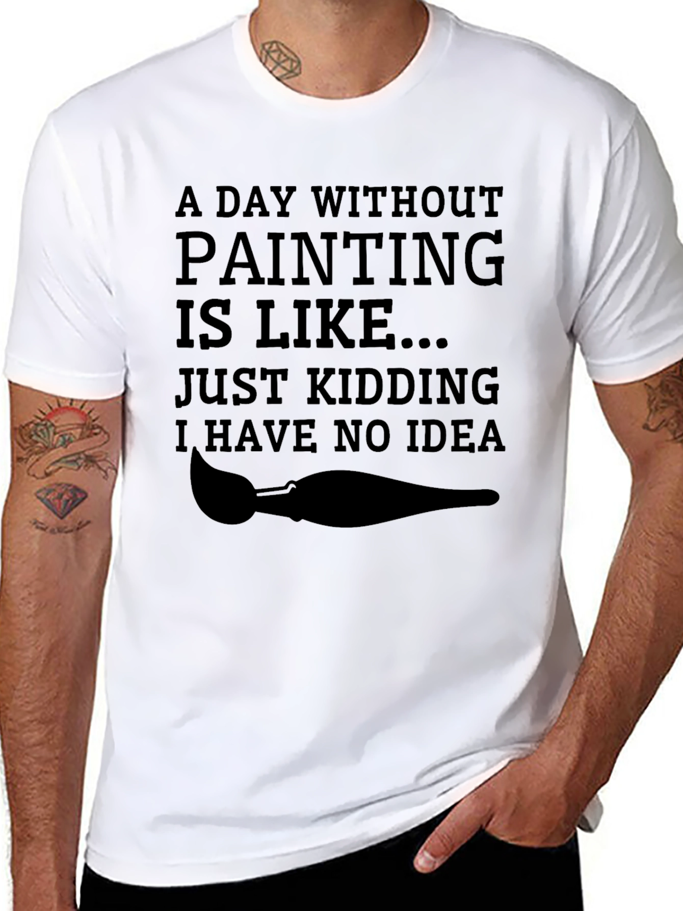 Funny Painting T-Shirt - Just Kidding
