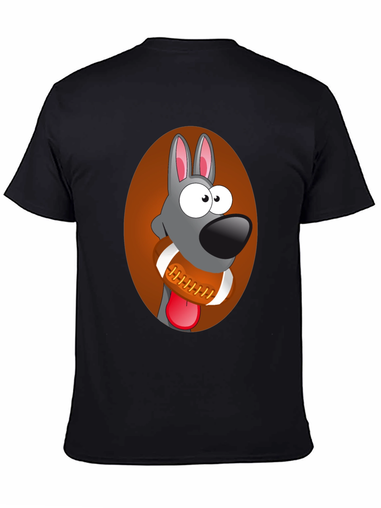 Funny Dog with Football Graphic Tee
