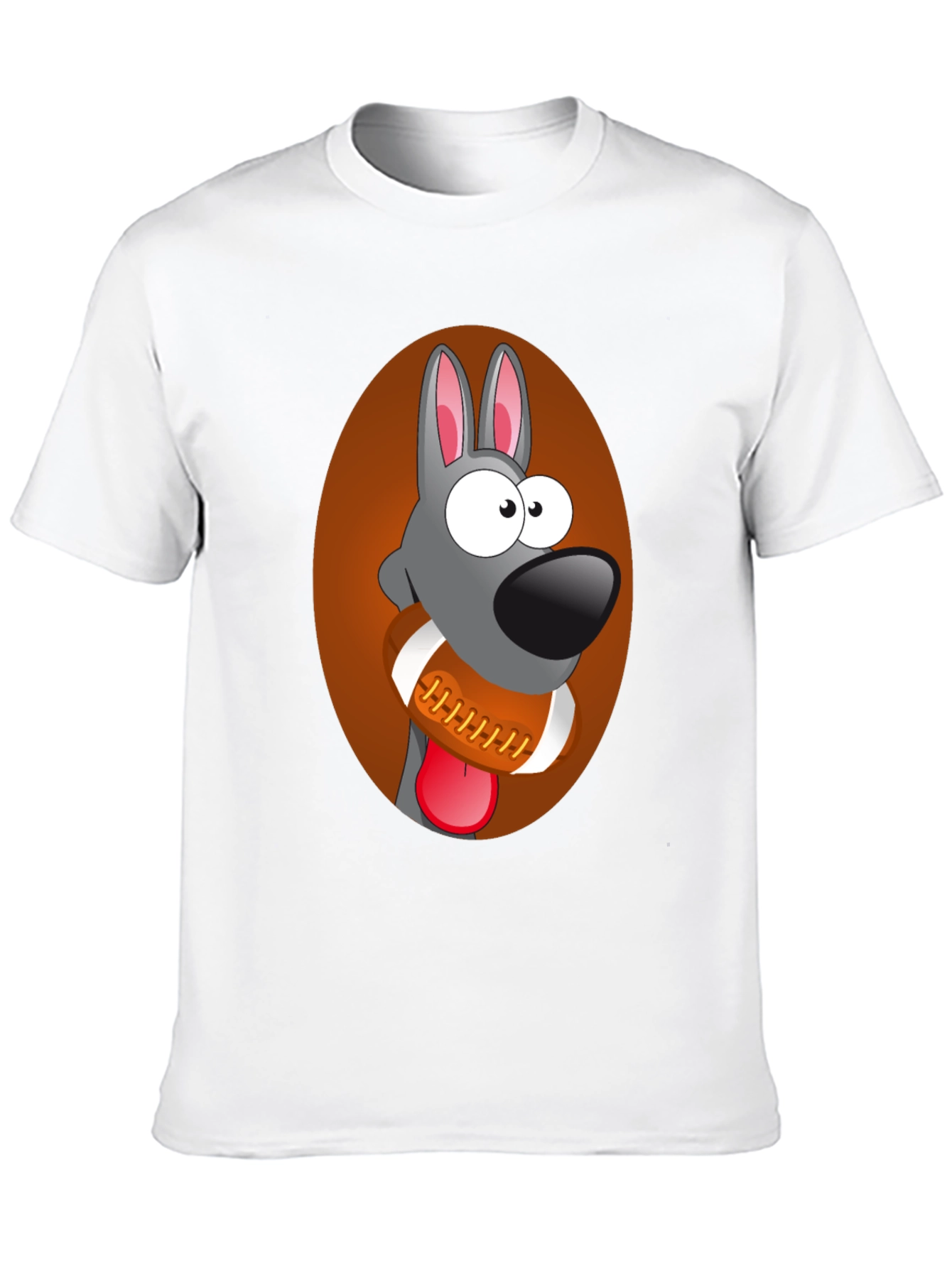 Funny Dog with Football Graphic Tee