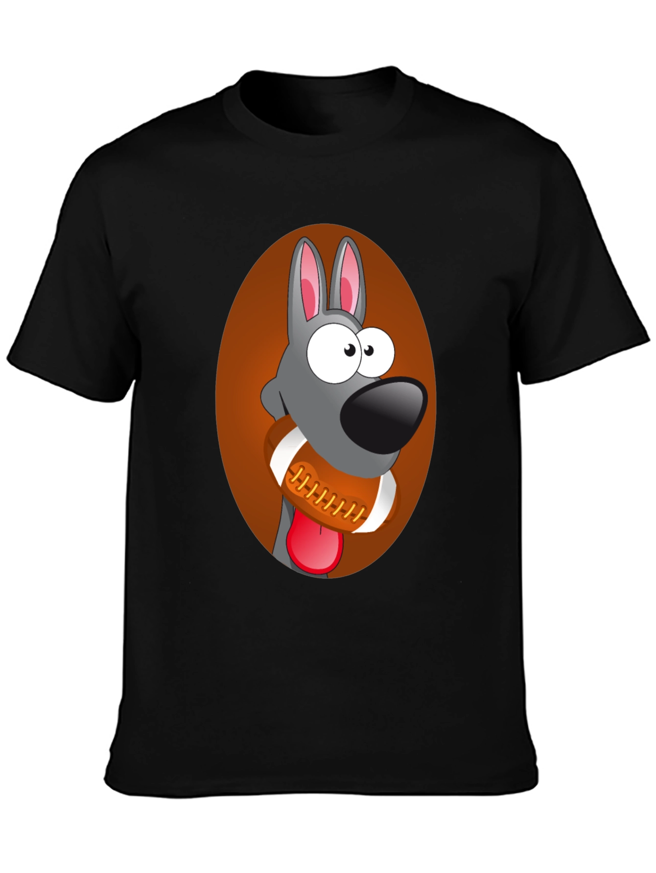 Funny Dog with Football Graphic Tee