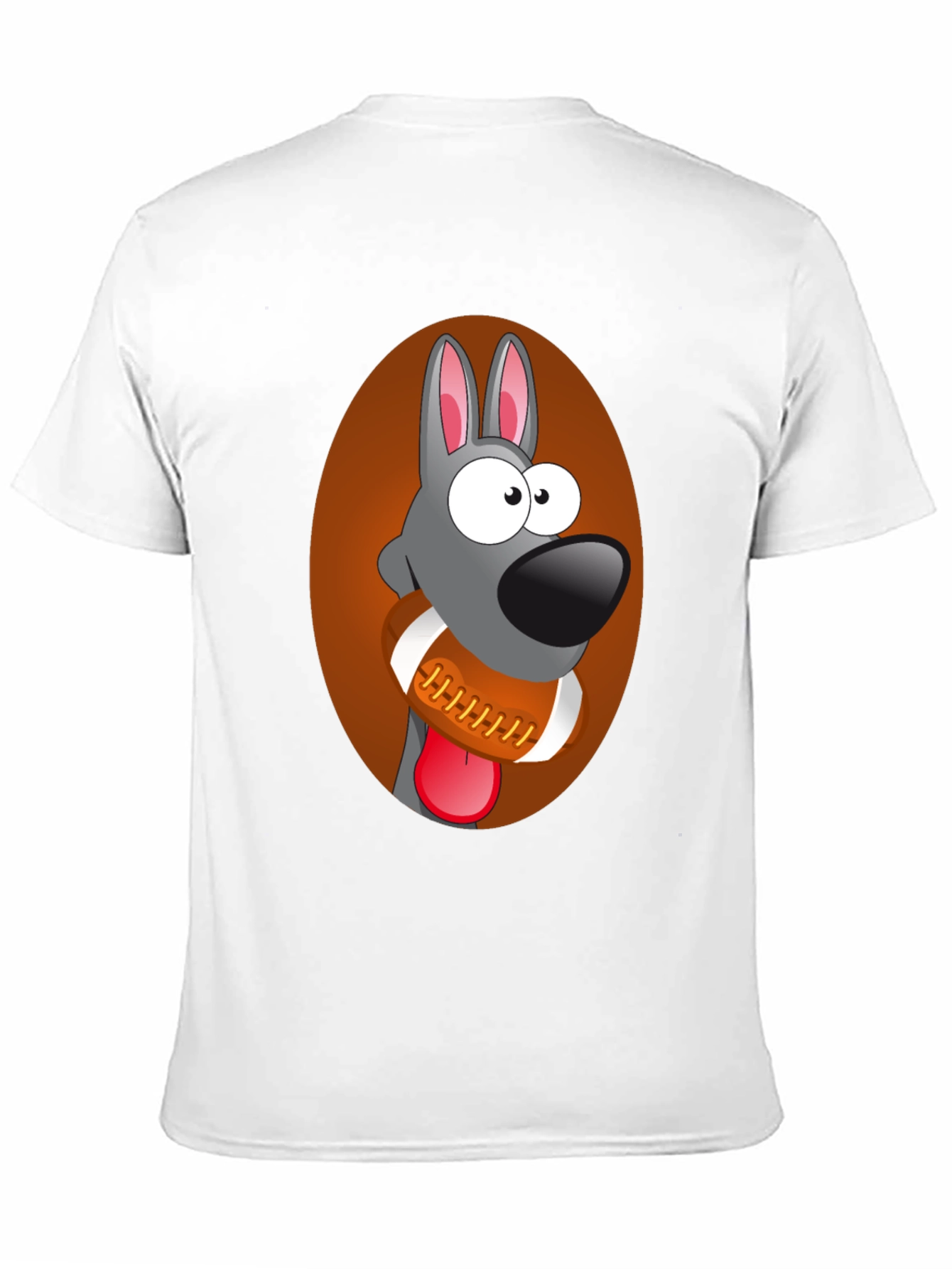 Funny Dog with Football Graphic Tee