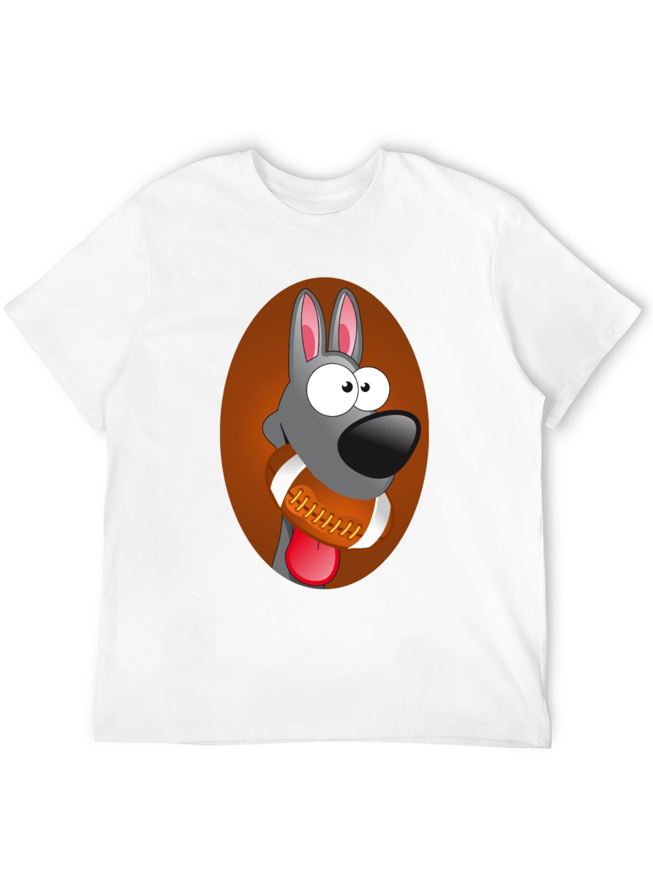 Funny Dog with Football Graphic Tee
