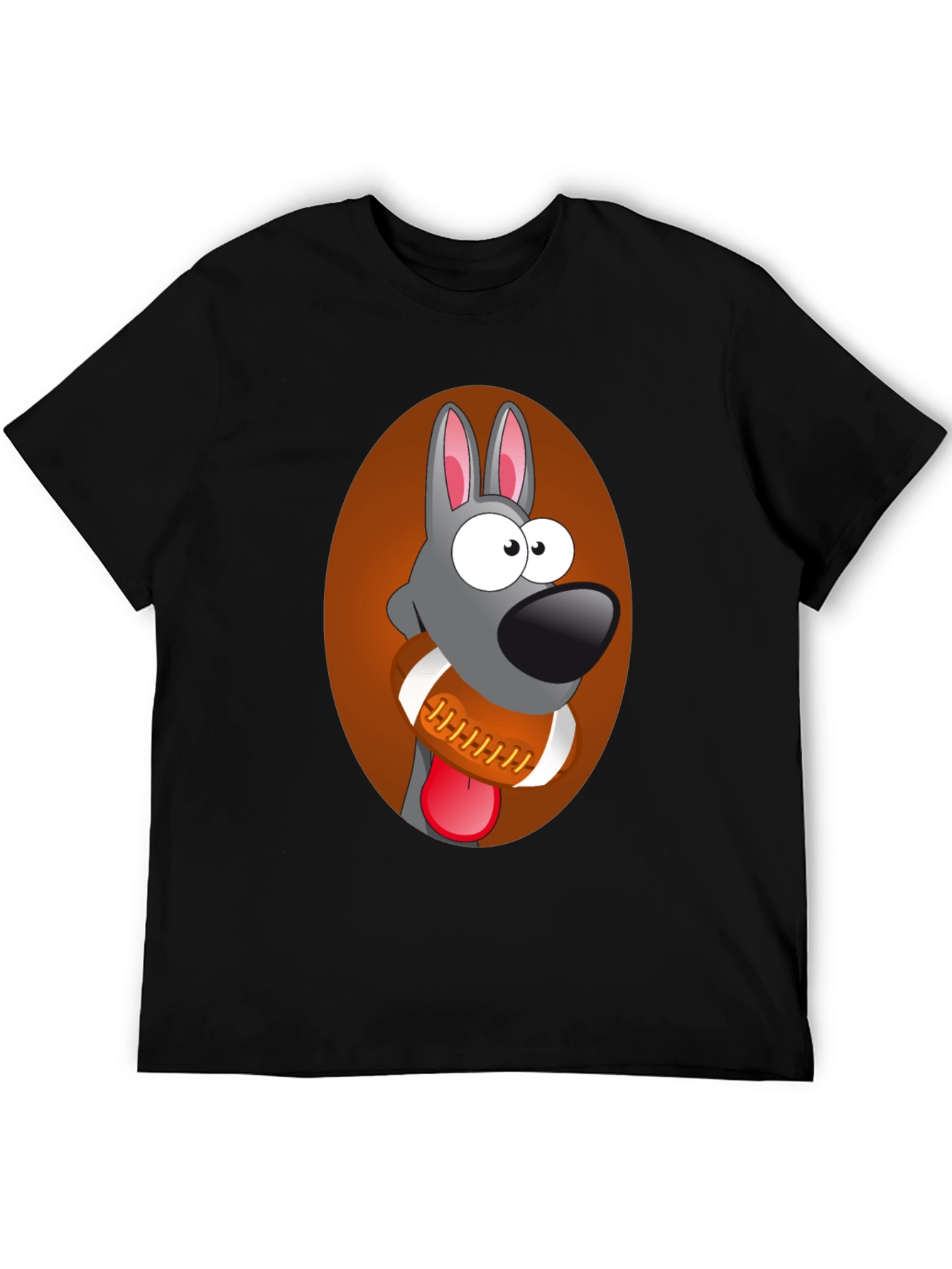 Funny Dog with Football Graphic Tee
