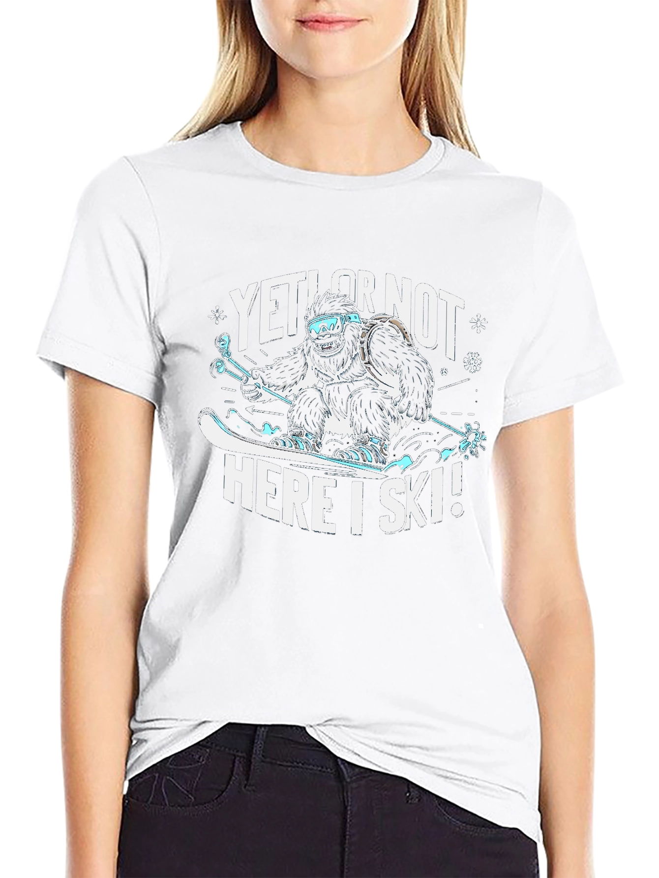 Yeti or Not Here I Ski T-Shirt