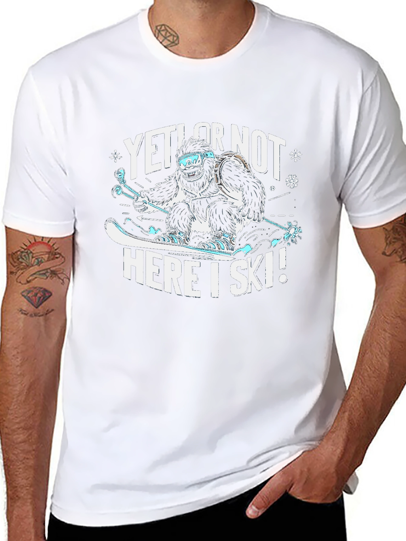 Yeti or Not Here I Ski T-Shirt
