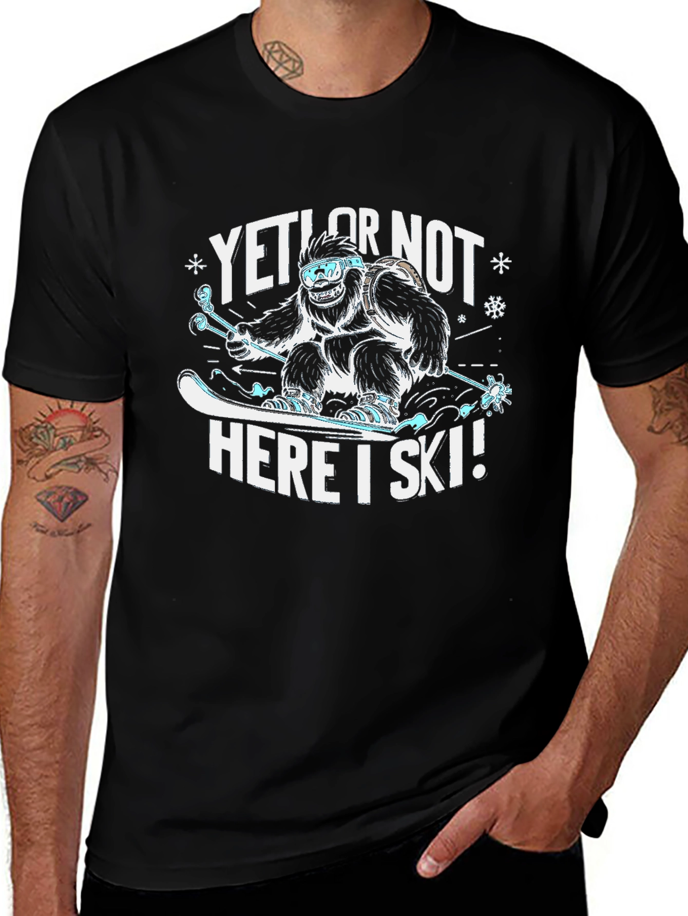 Yeti or Not Here I Ski T-Shirt