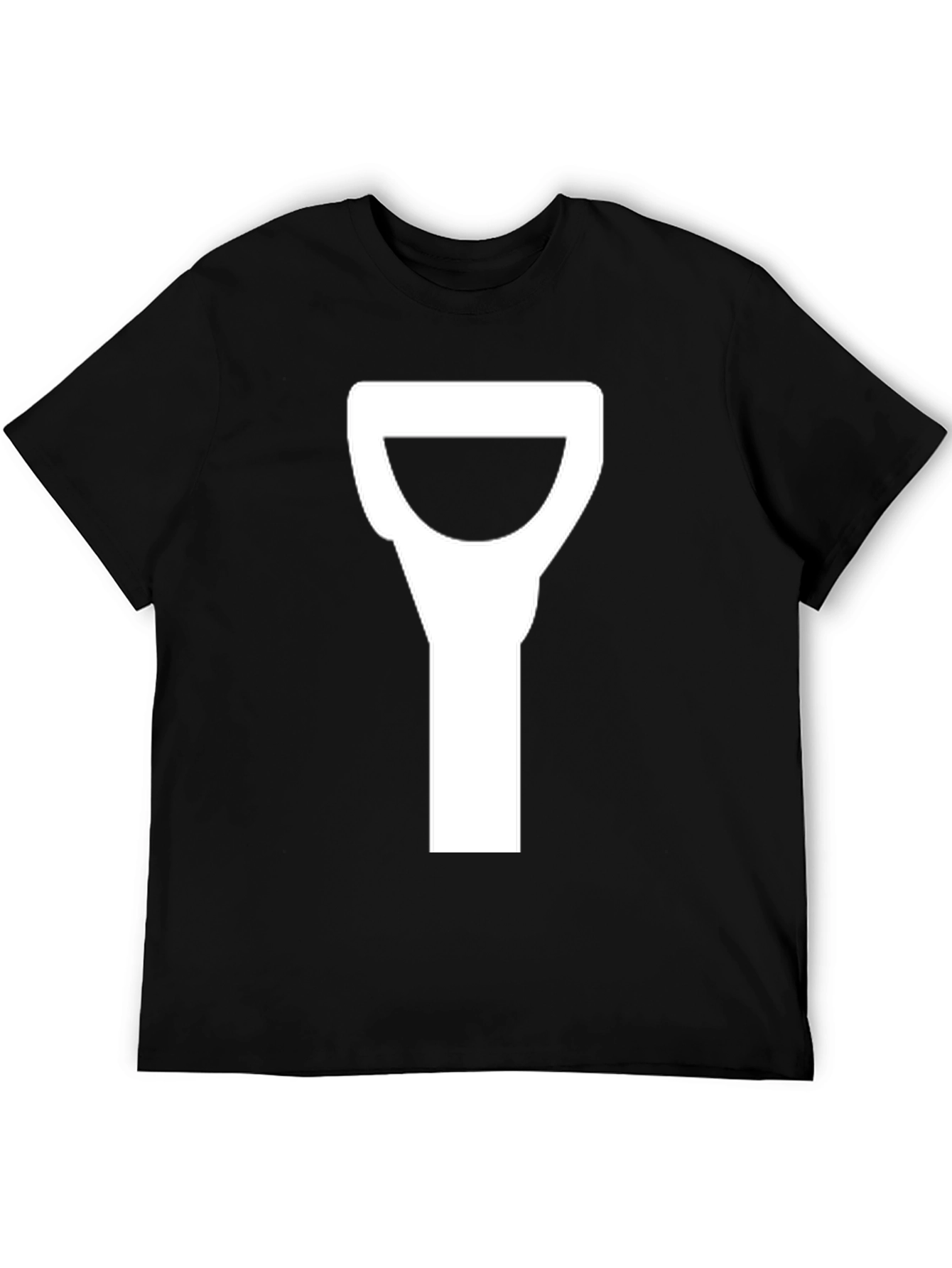 Novelty Black T-Shirt with Shovel Graphic