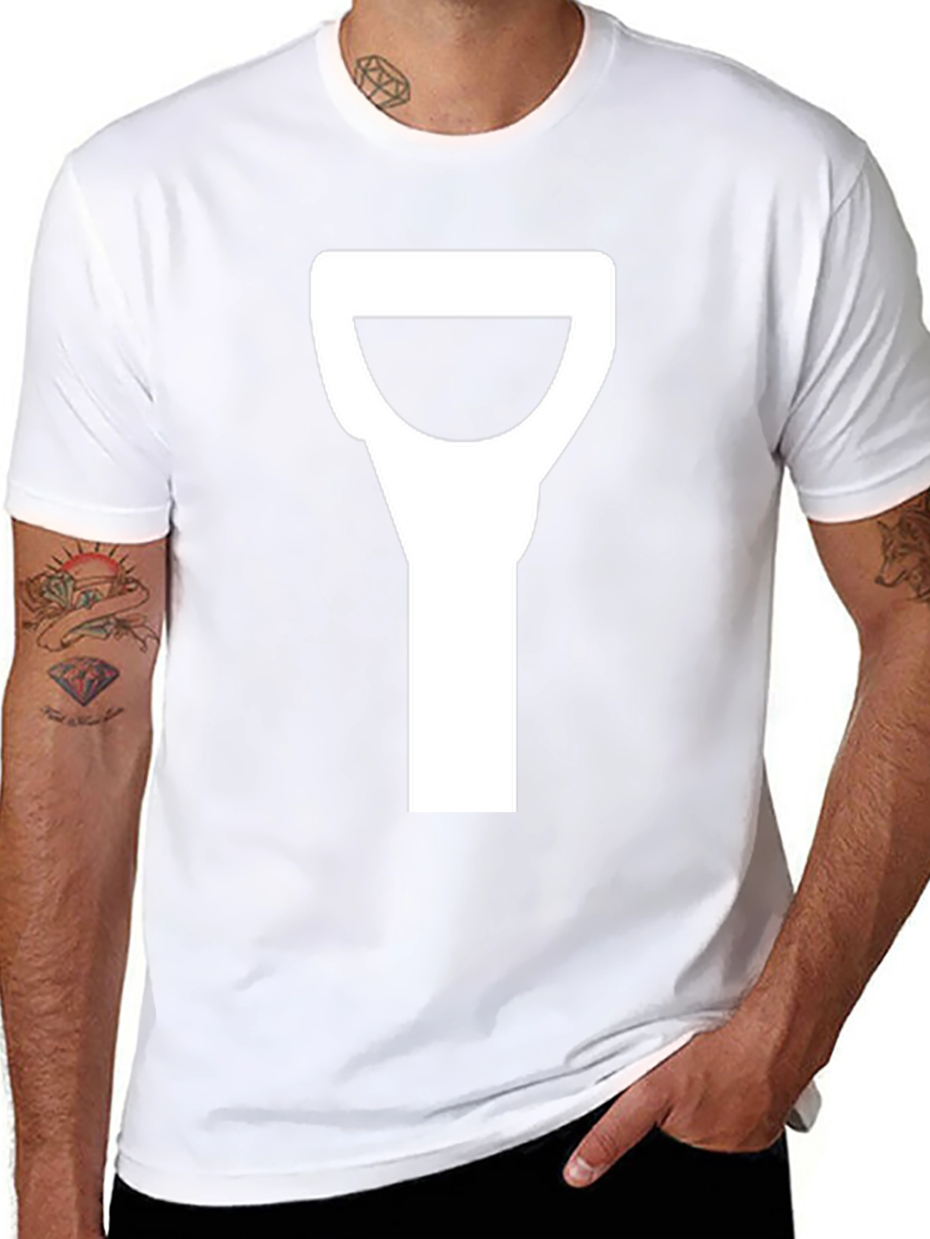 Novelty Black T-Shirt with Shovel Graphic