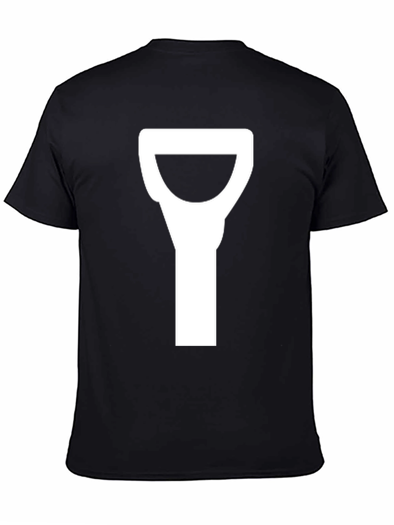 Novelty Black T-Shirt with Shovel Graphic