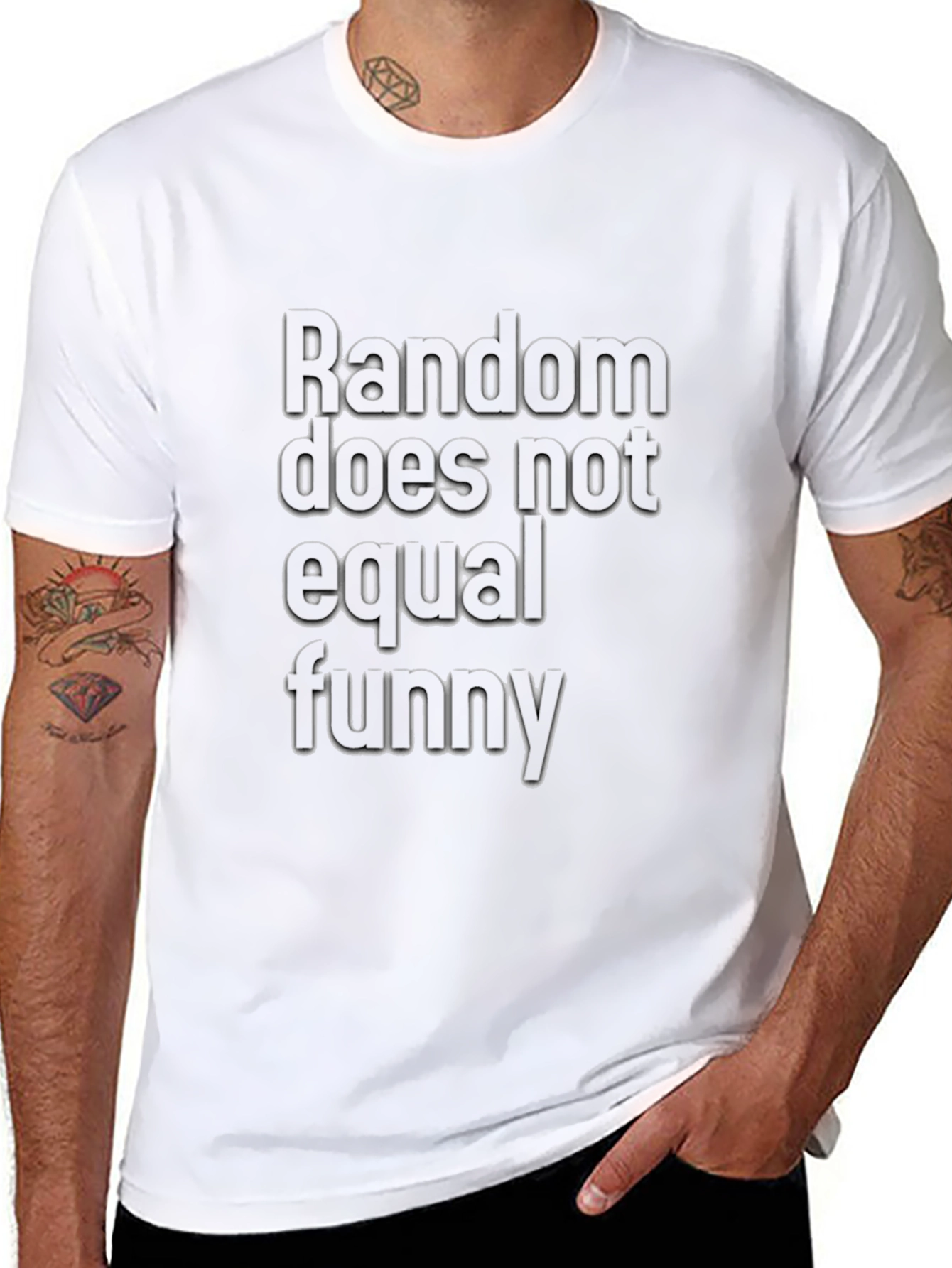 Random Does Not Equal Funny Black T-Shirt