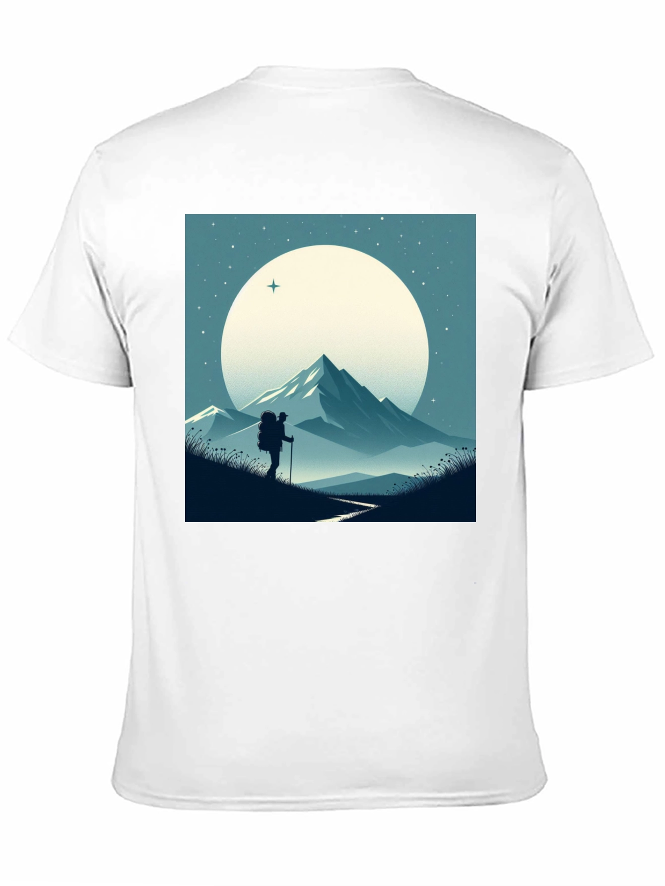 Mountain Hiker Graphic Tee - Black Cotton Blend