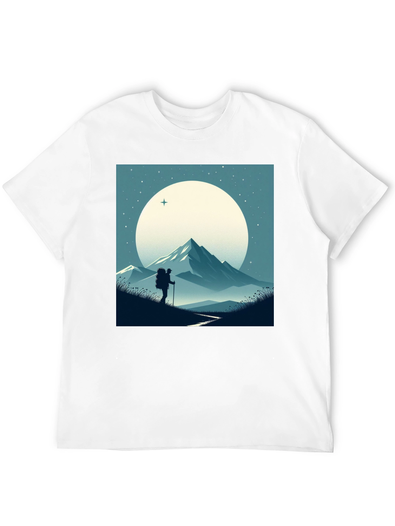 Mountain Hiker Graphic Tee - Black Cotton Blend
