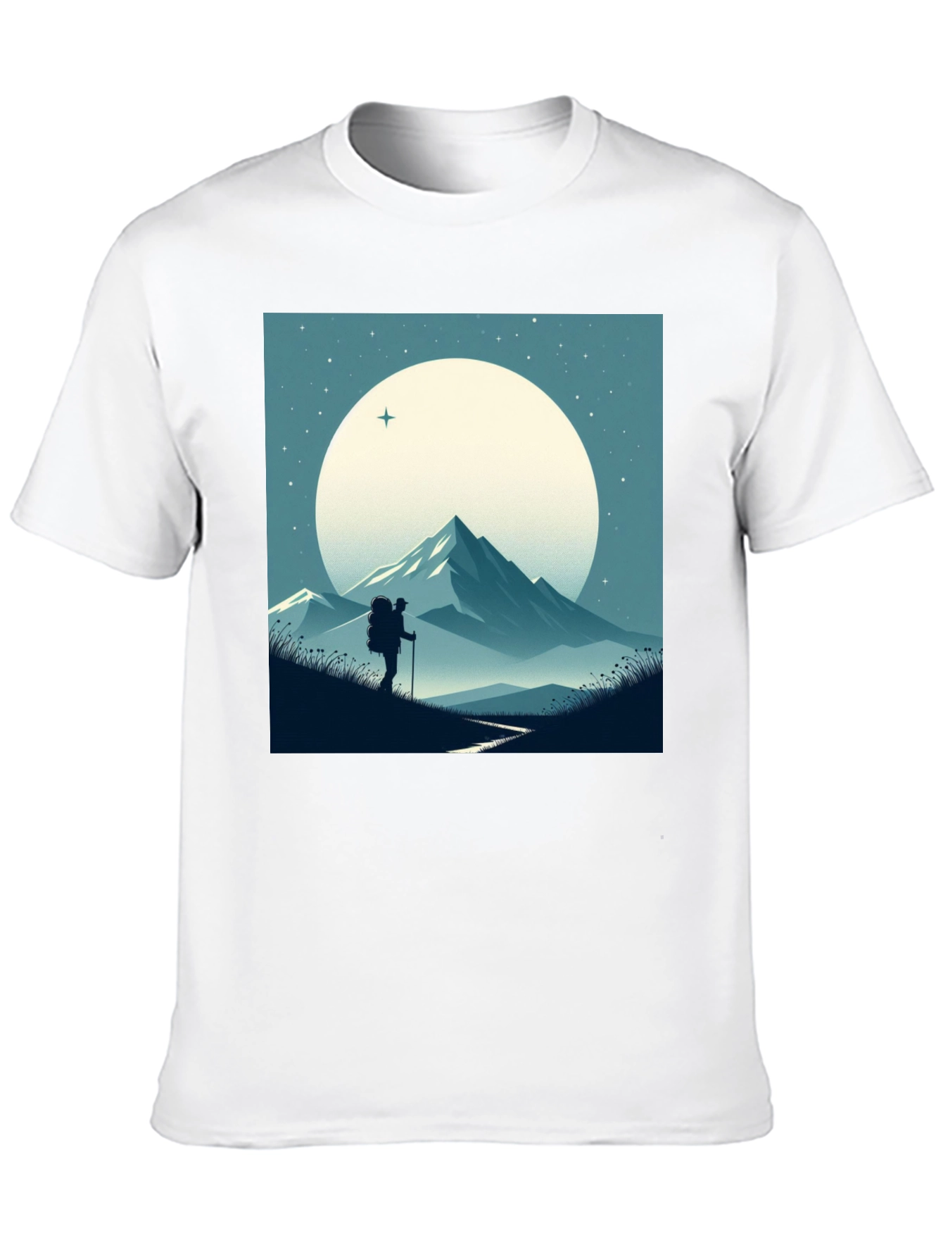 Mountain Hiker Graphic Tee - Black Cotton Blend