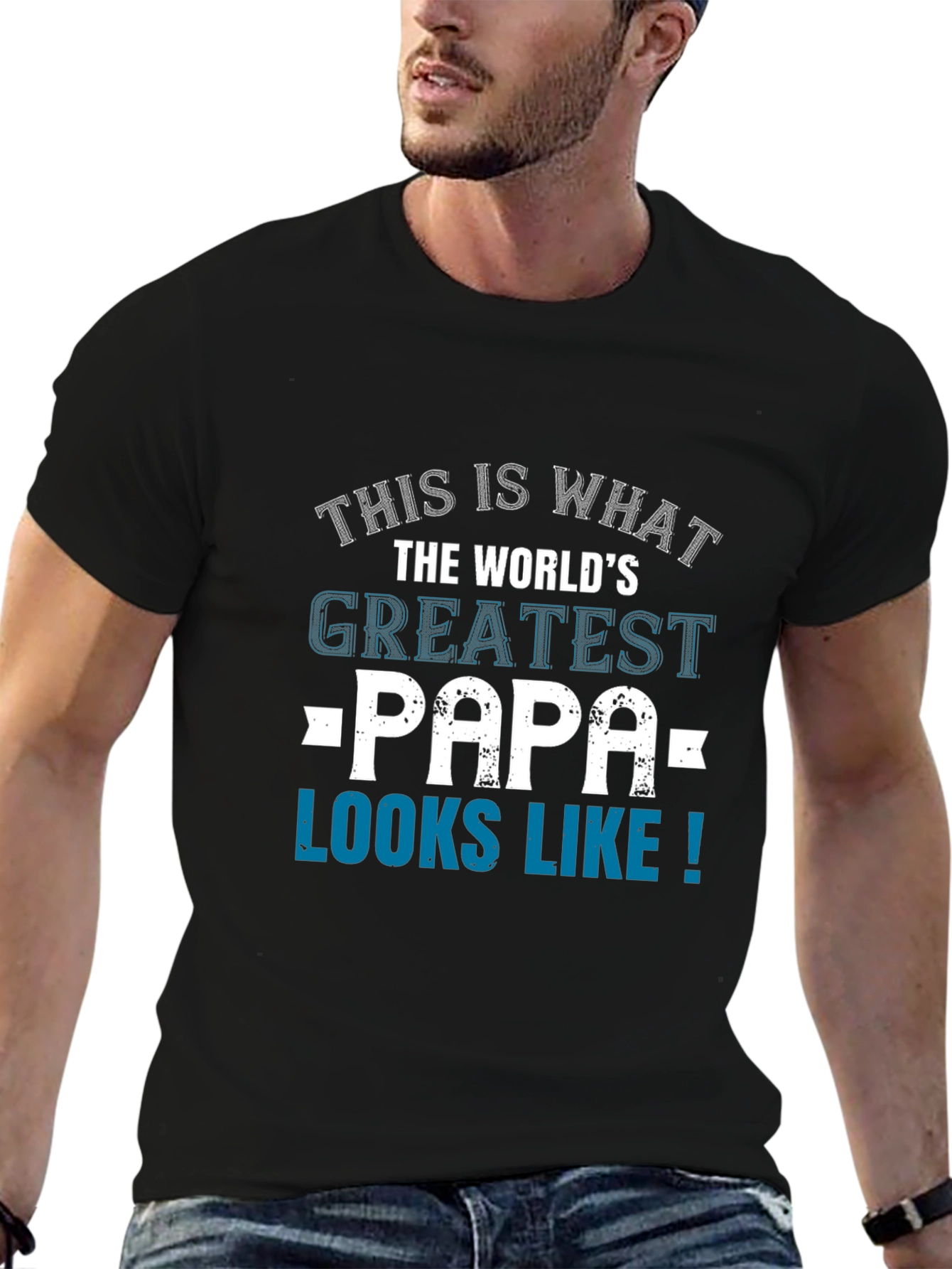 Worlds Greatest Papa Black Graphic Tee