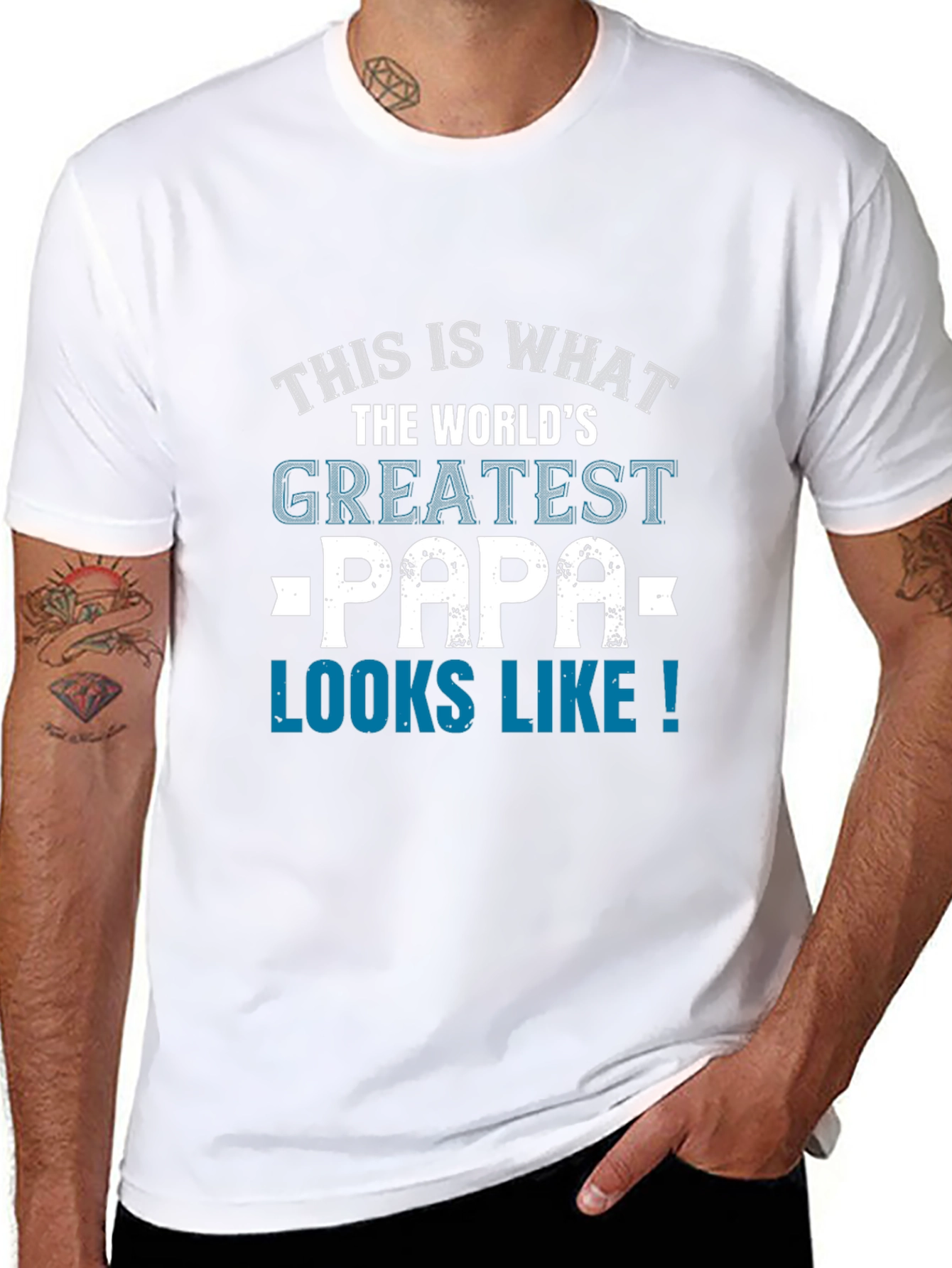 Worlds Greatest Papa Black Graphic Tee