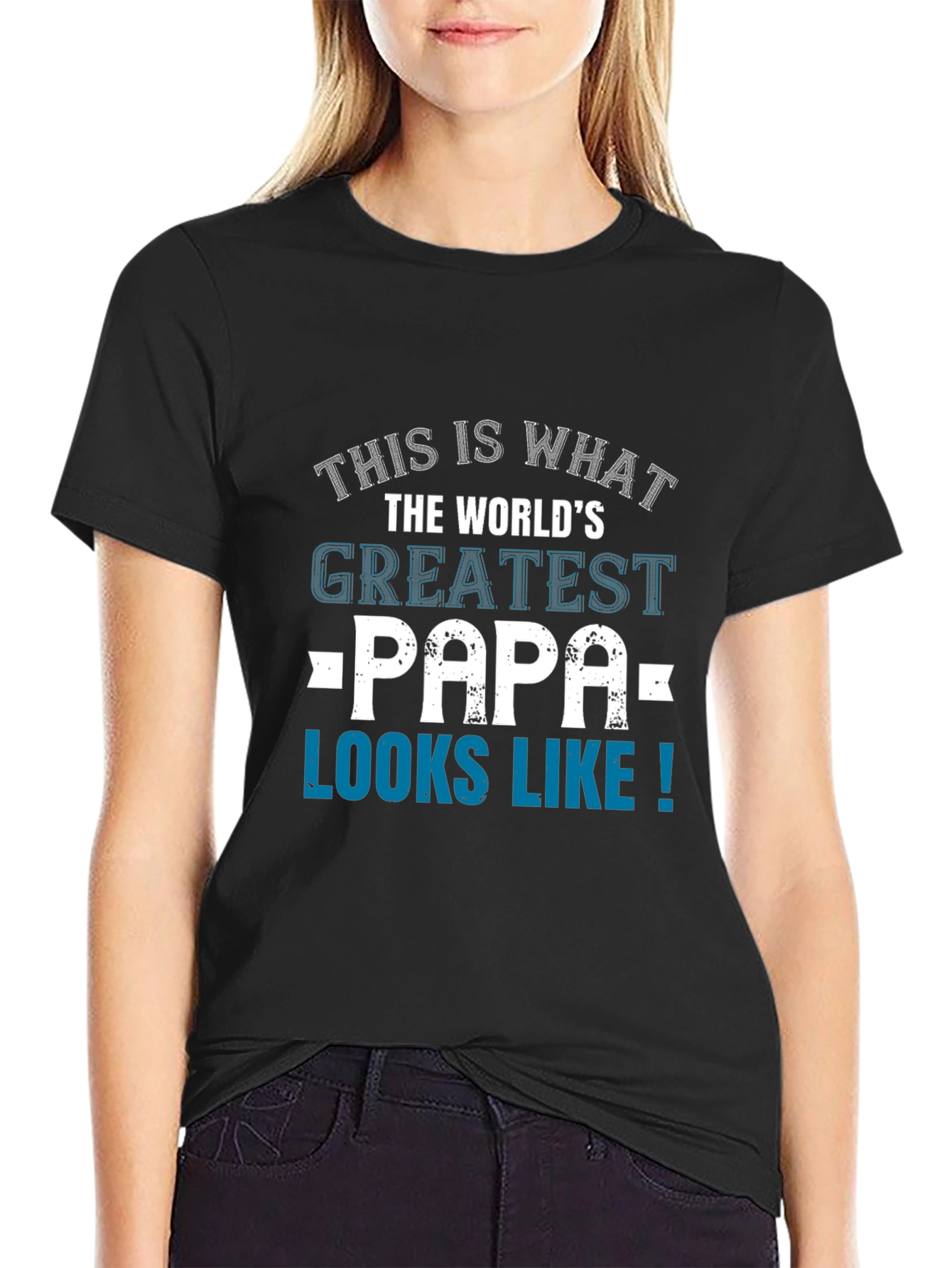 Worlds Greatest Papa Black Graphic Tee