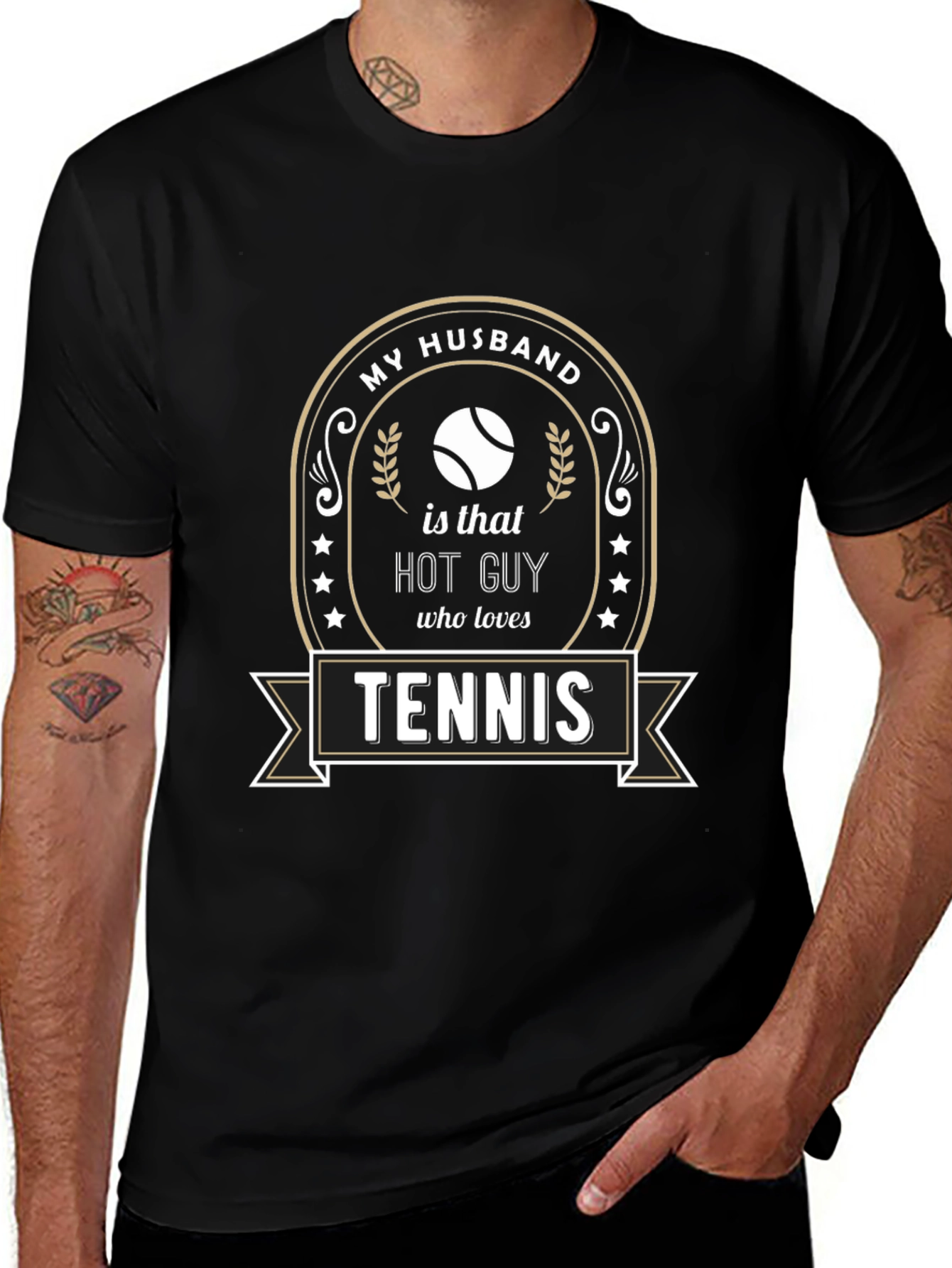 My Husband Tennis Lover Funny Graphic T-Shirt