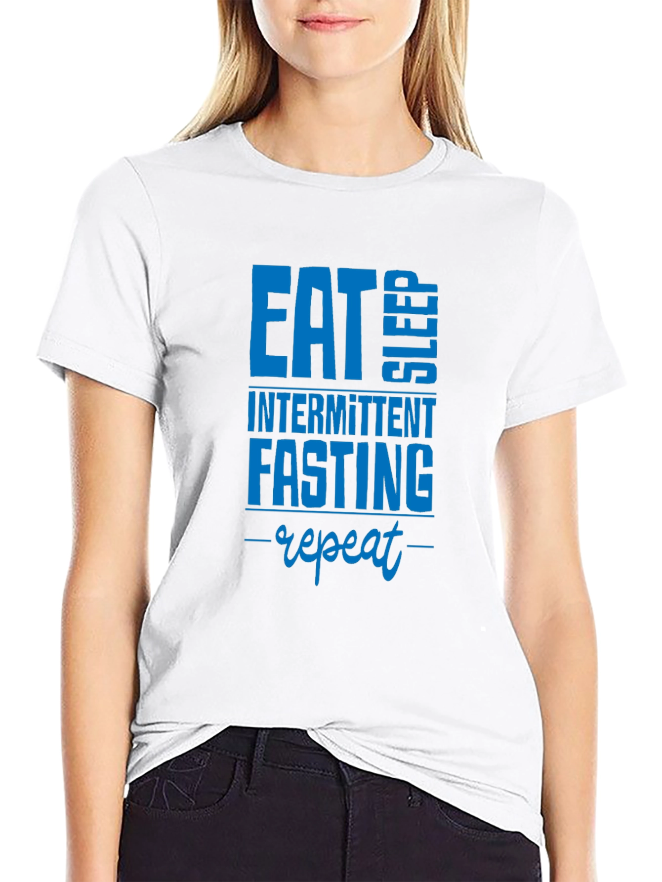 Eat Sleep Intermittent Fasting Repeat Black T-Shirt
