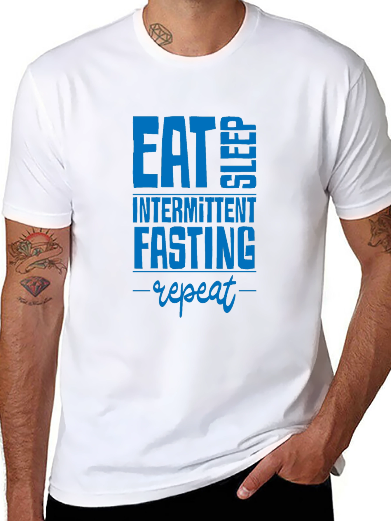 Eat Sleep Intermittent Fasting Repeat Black T-Shirt
