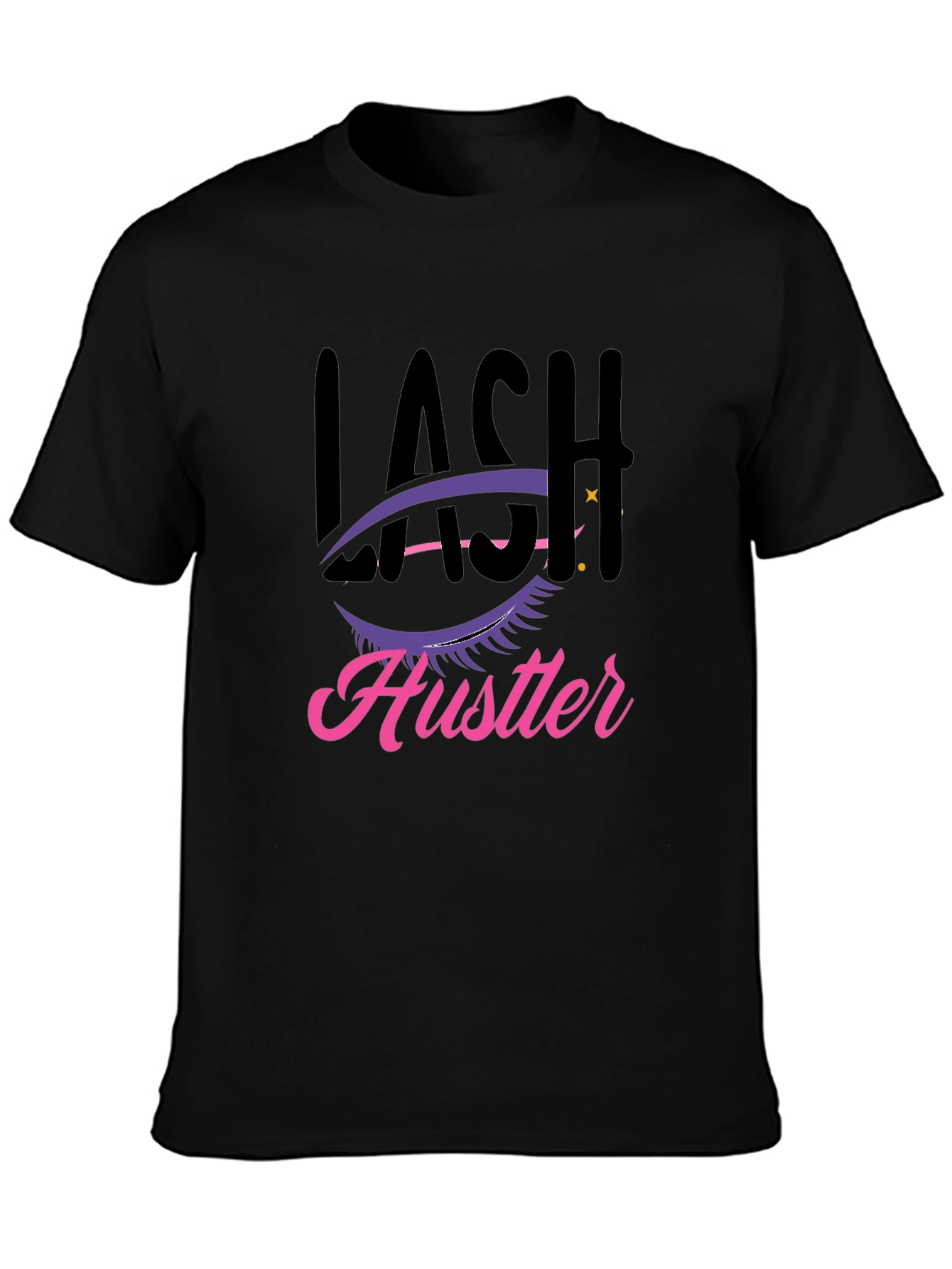 Lash Hustler Graphic Tee - Trendy Black T-Shirt