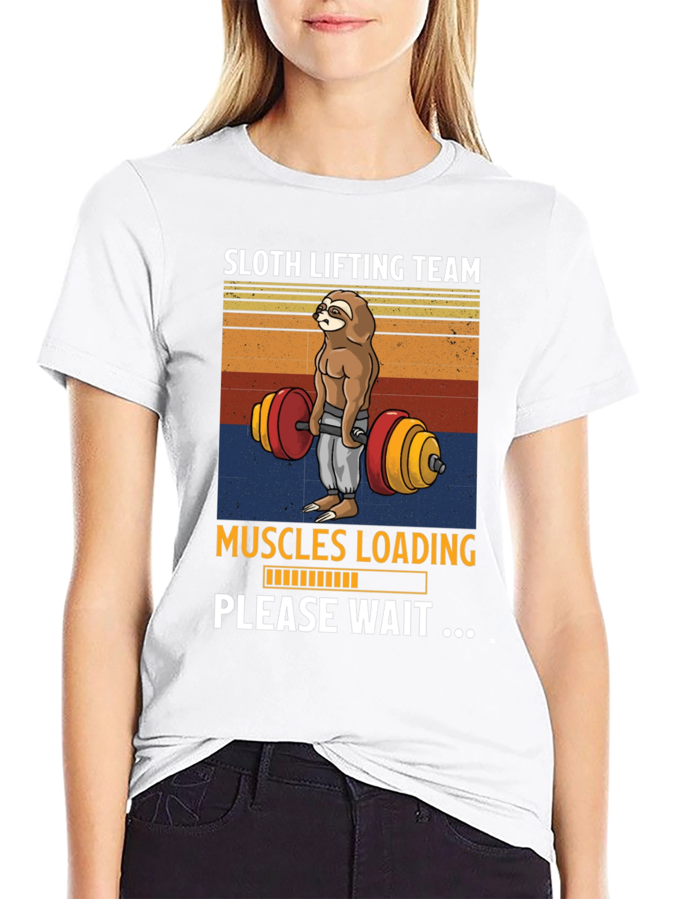 Sloth Lifting Team T-Shirt - Muscles Loading Please Wait