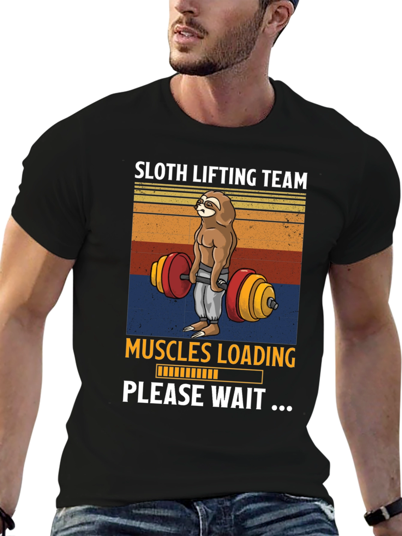 Sloth Lifting Team T-Shirt - Muscles Loading Please Wait