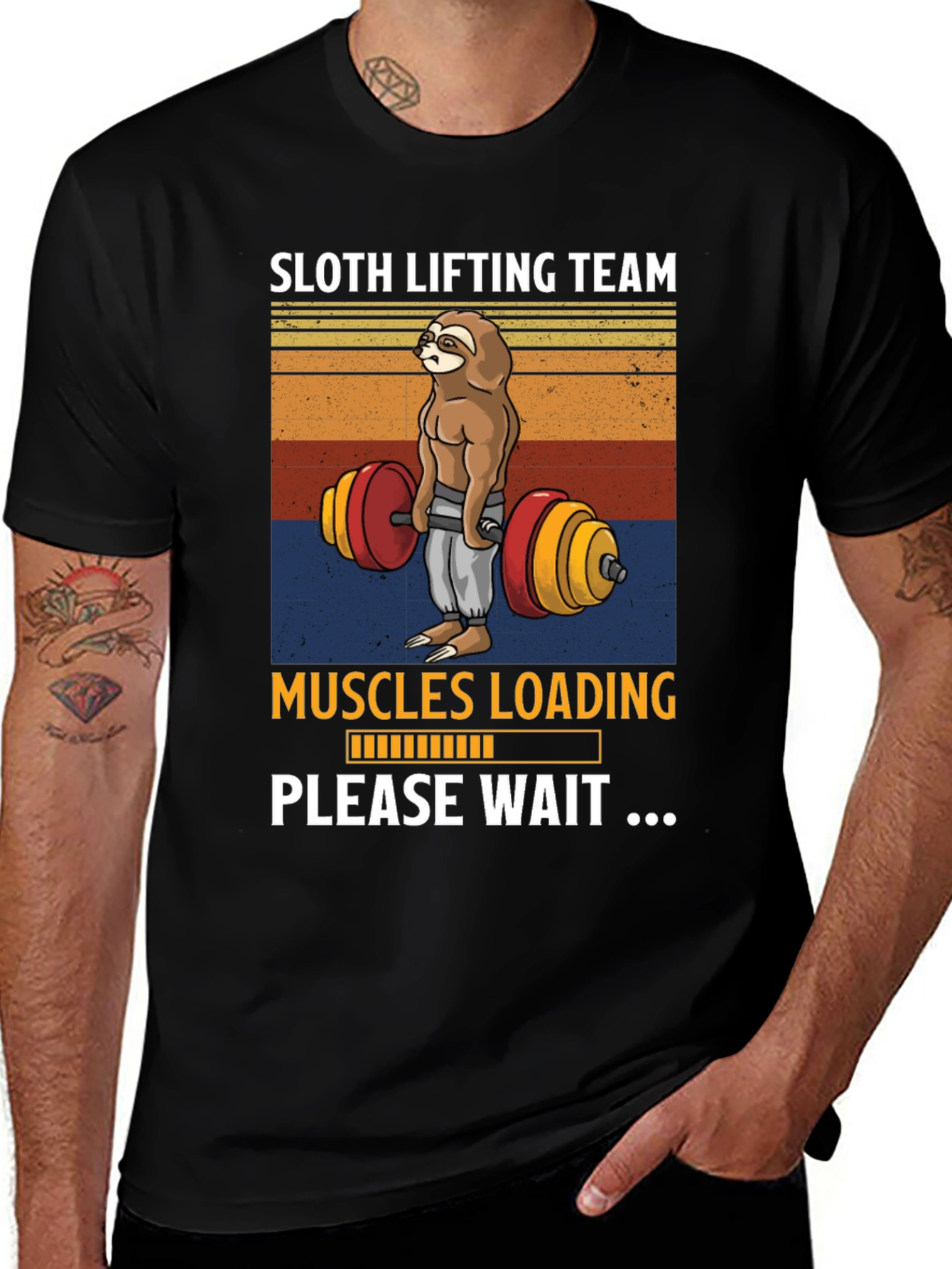 Sloth Lifting Team T-Shirt - Muscles Loading Please Wait