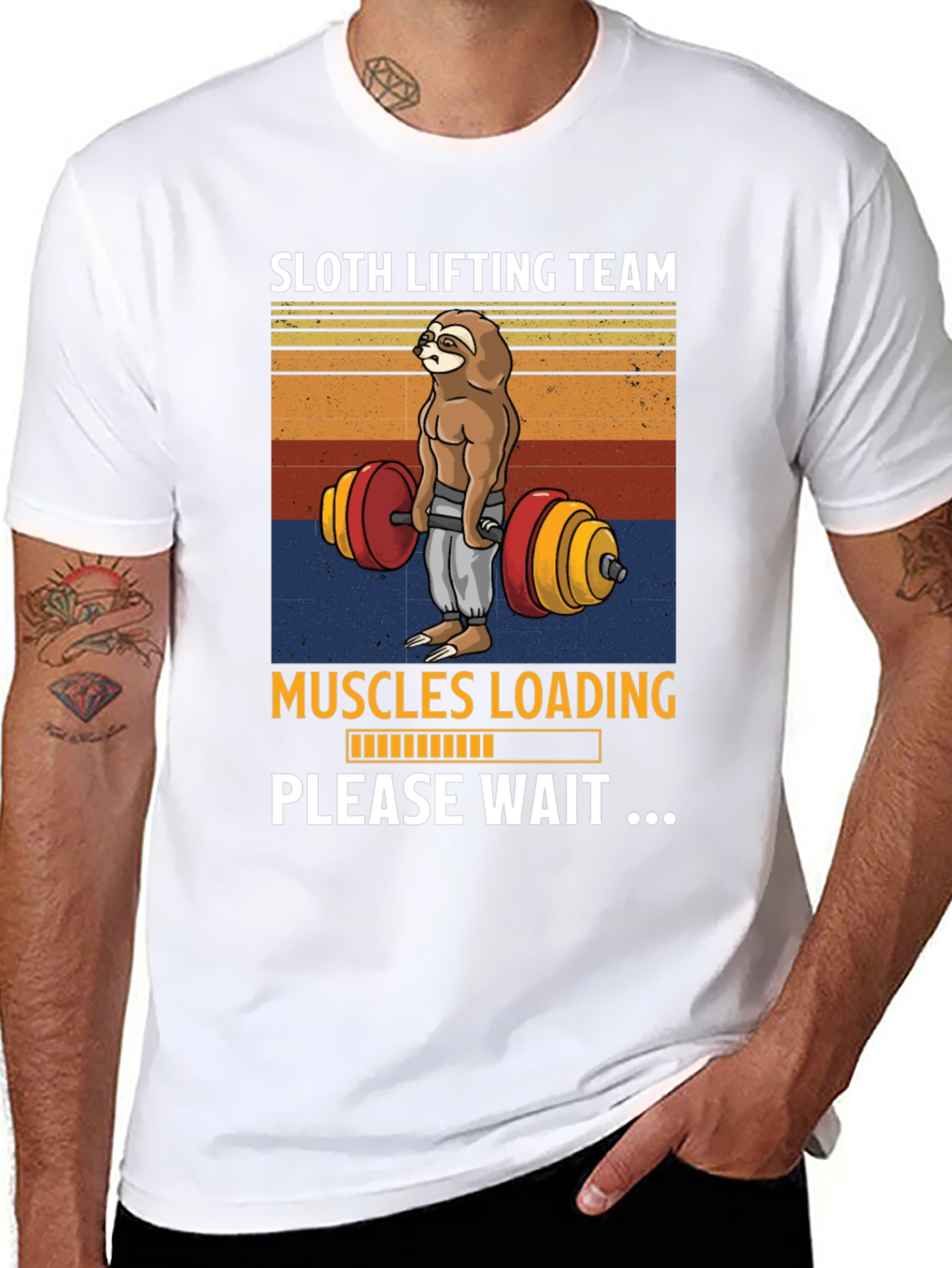 Sloth Lifting Team T-Shirt - Muscles Loading Please Wait