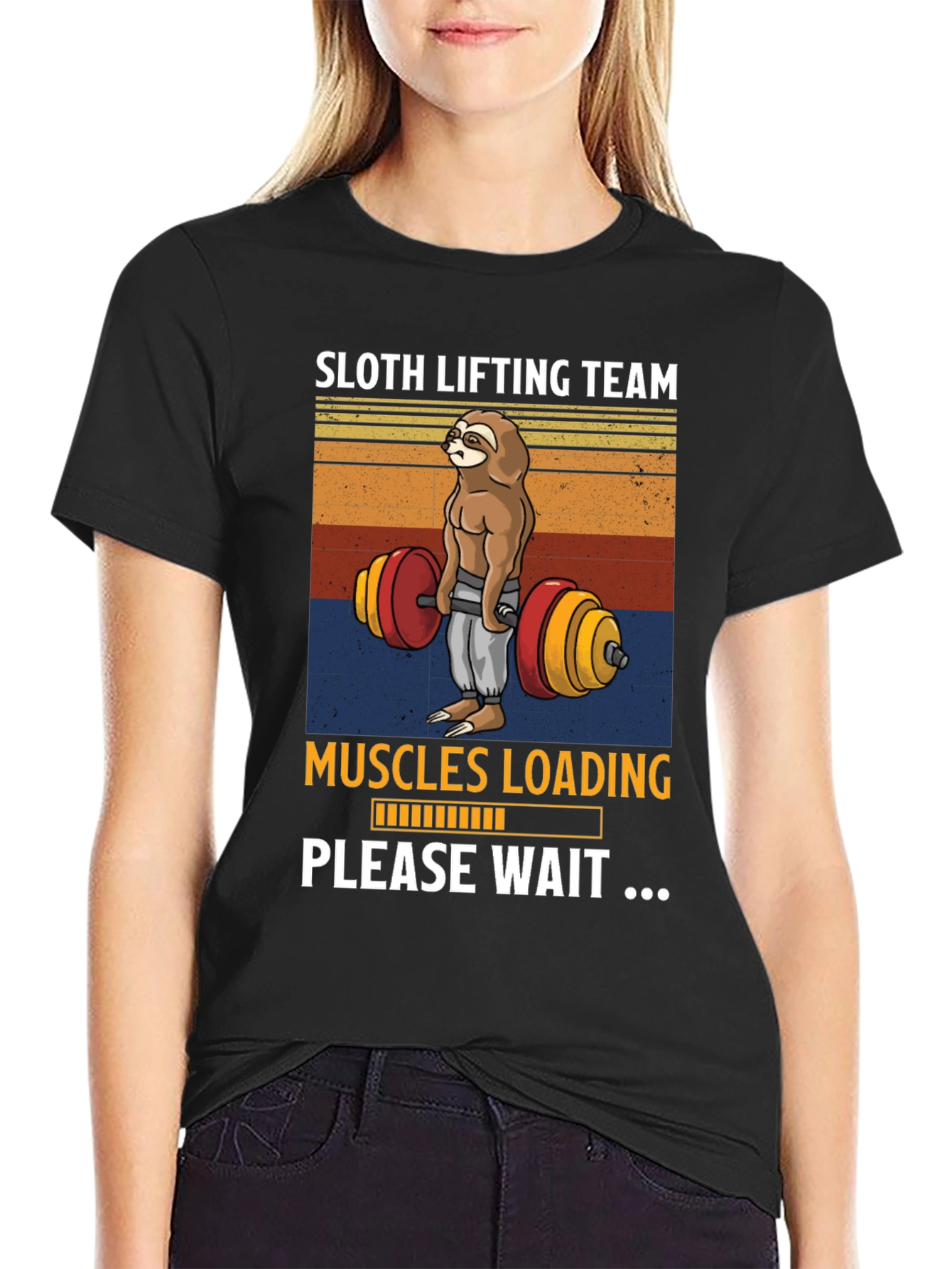 Sloth Lifting Team T-Shirt - Muscles Loading Please Wait