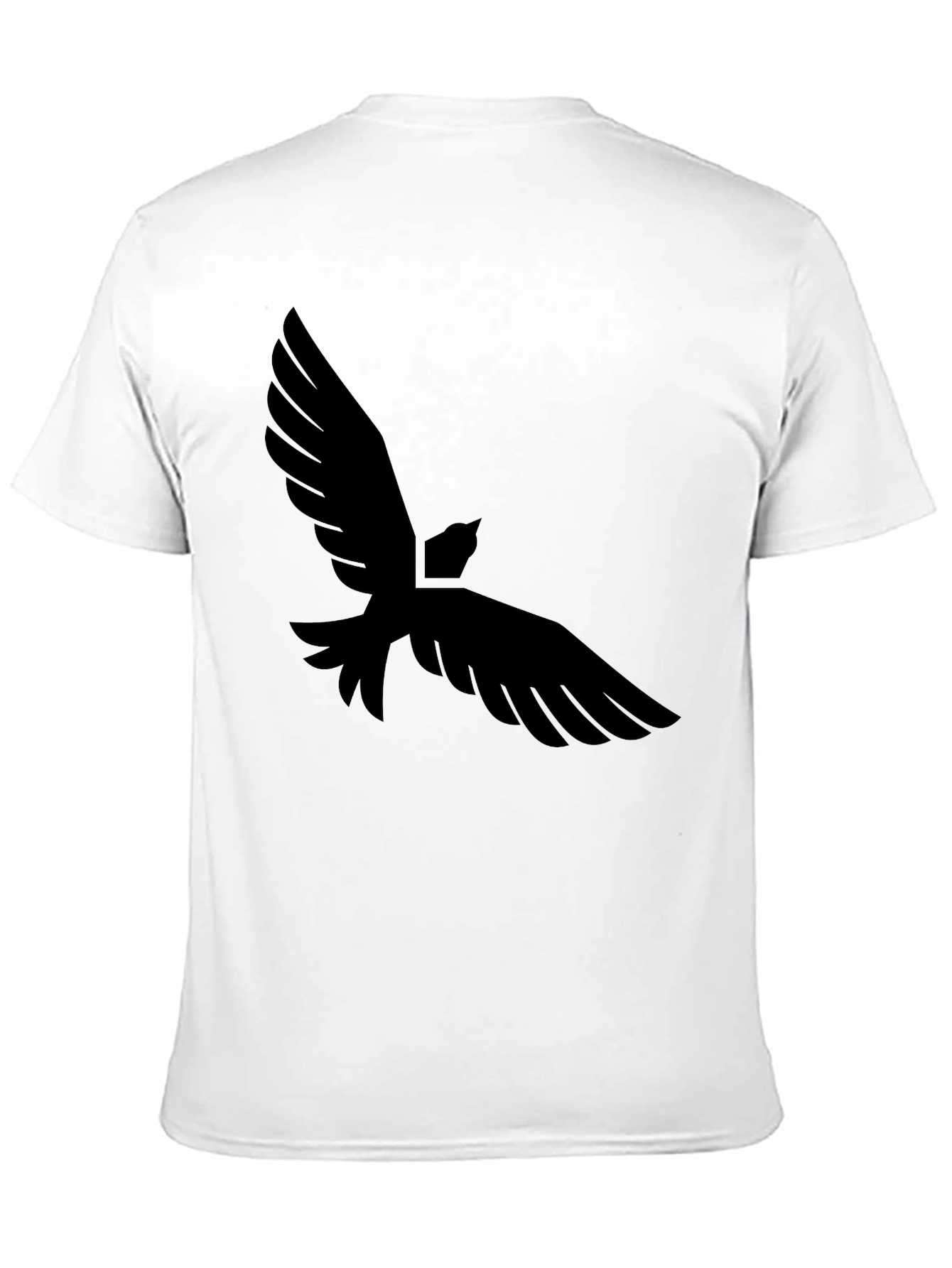Mens Black T-Shirt with Bird Graphic Print
