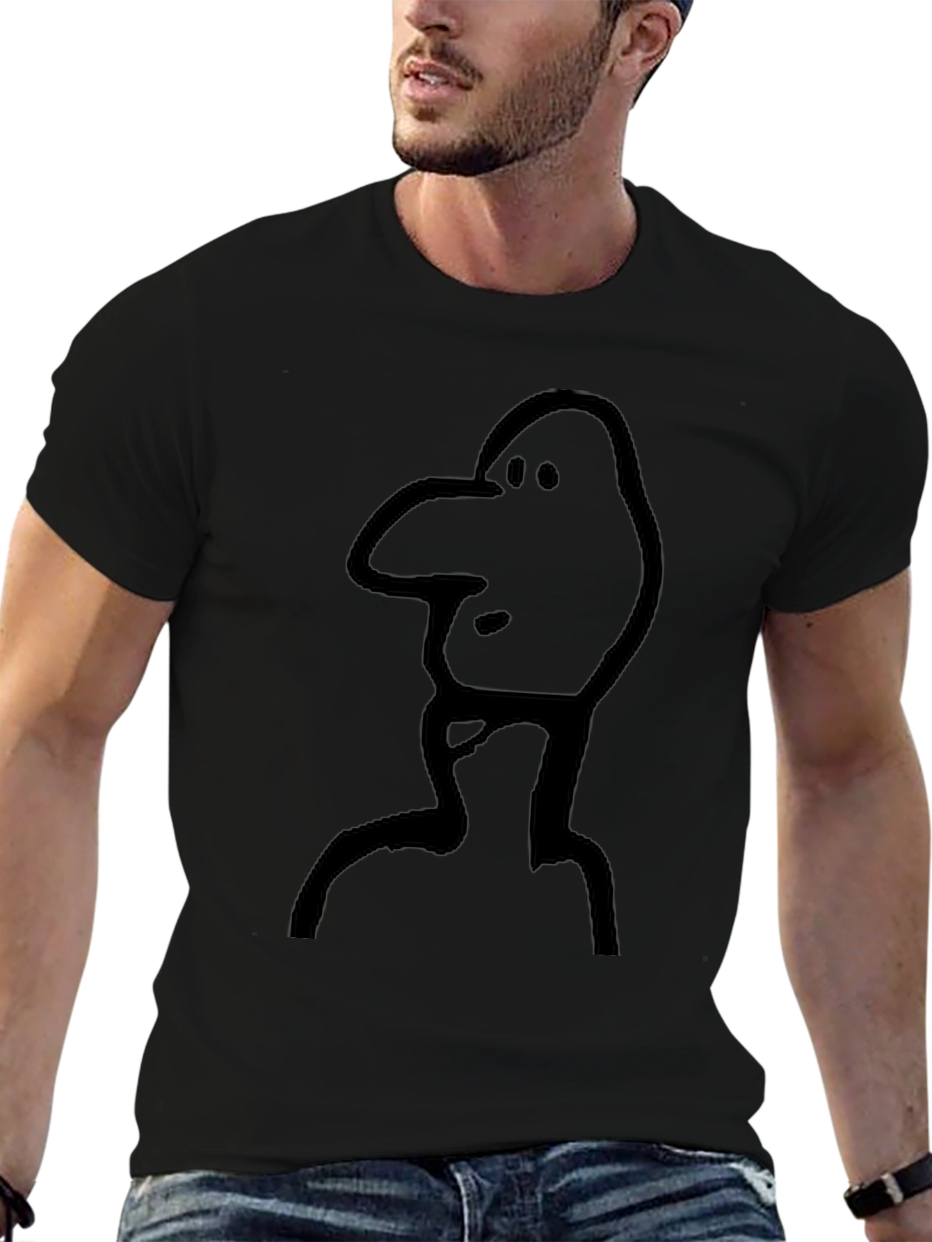 Abstract Face Black T-Shirt