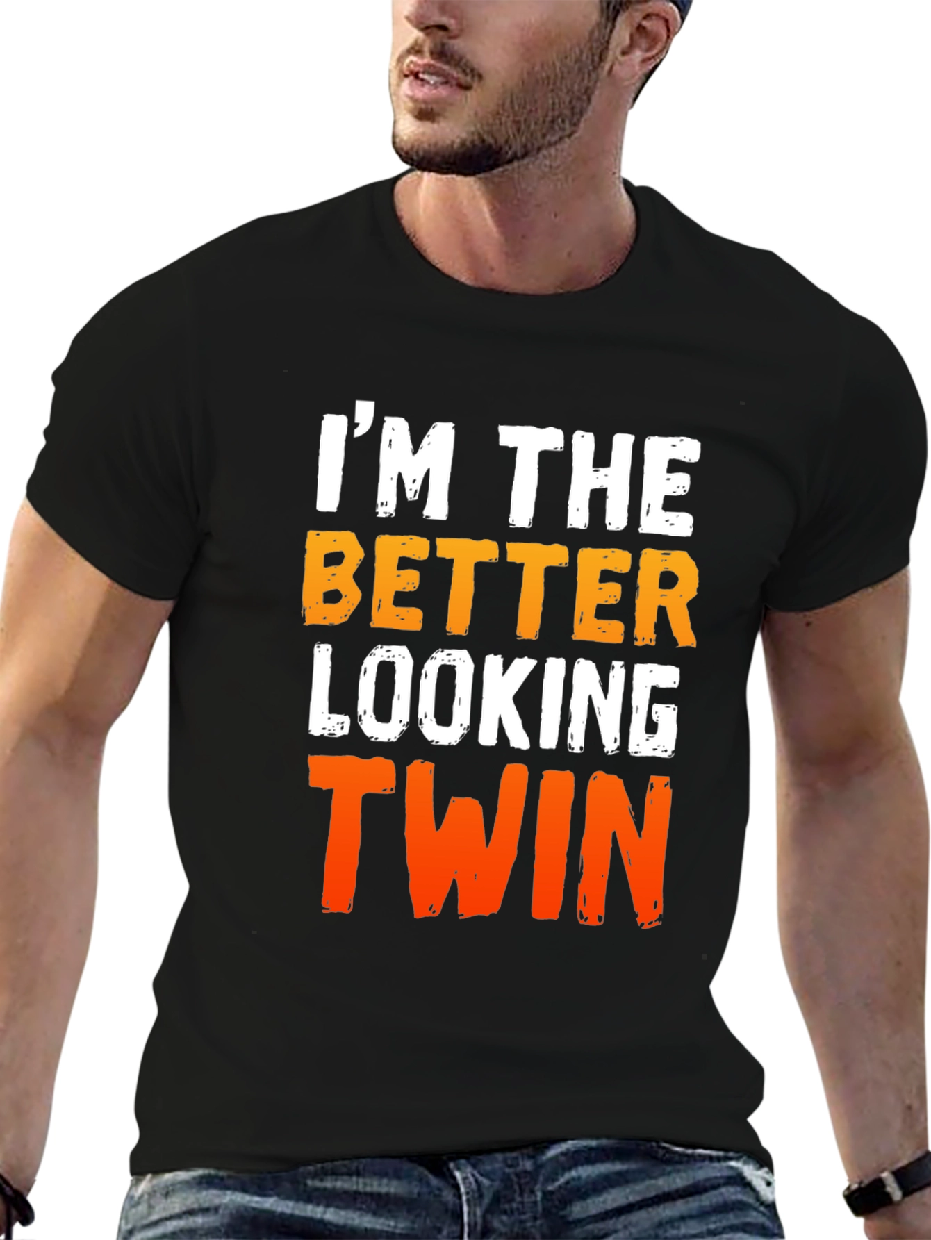 Better Looking Twin Graphic T-Shirt - Funny Sibling Tee