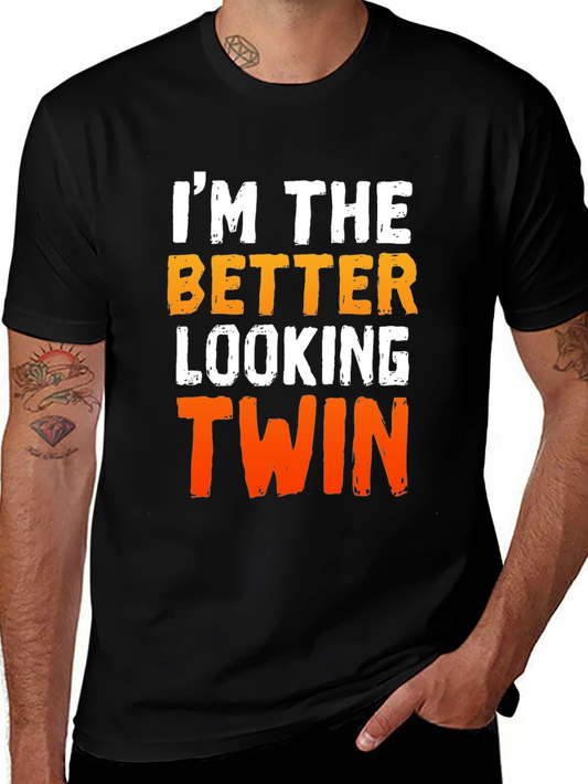 Better Looking Twin Graphic T-Shirt - Funny Sibling Tee