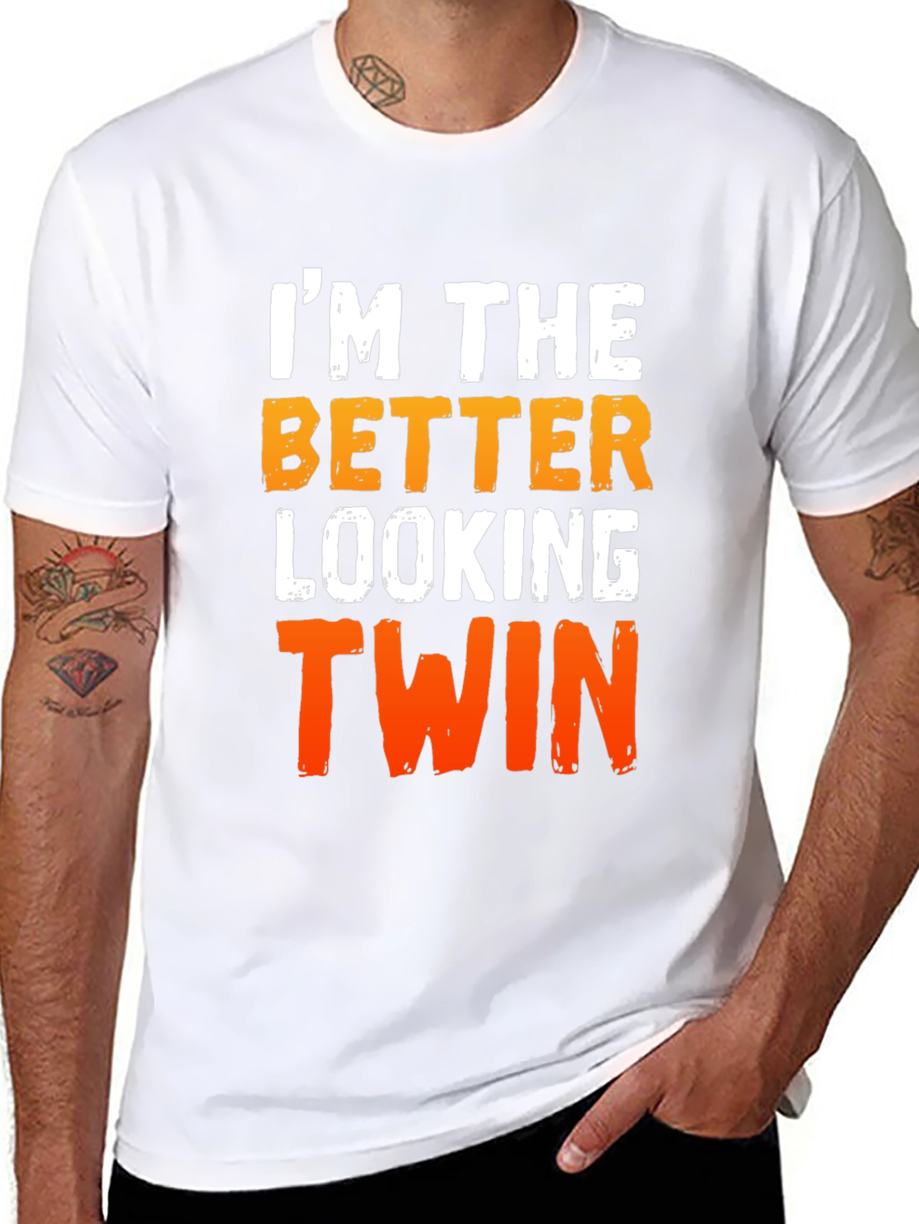 Better Looking Twin Graphic T-Shirt - Funny Sibling Tee