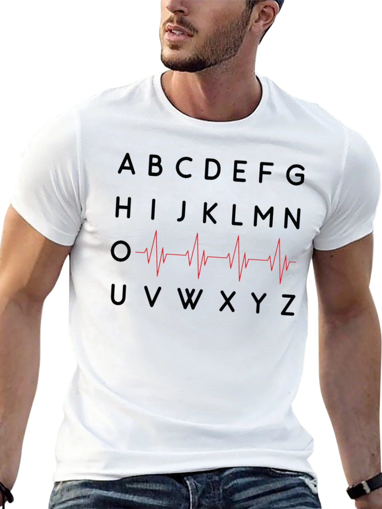 Alphabet Heartbeat Graphic T-Shirt