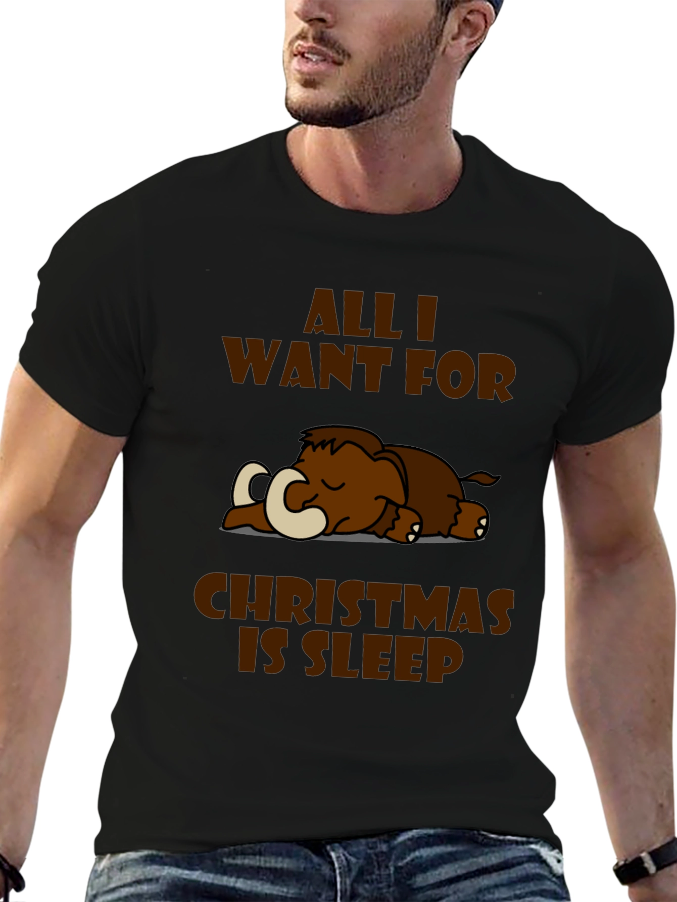 Sleepy Mammoth Christmas T-Shirt