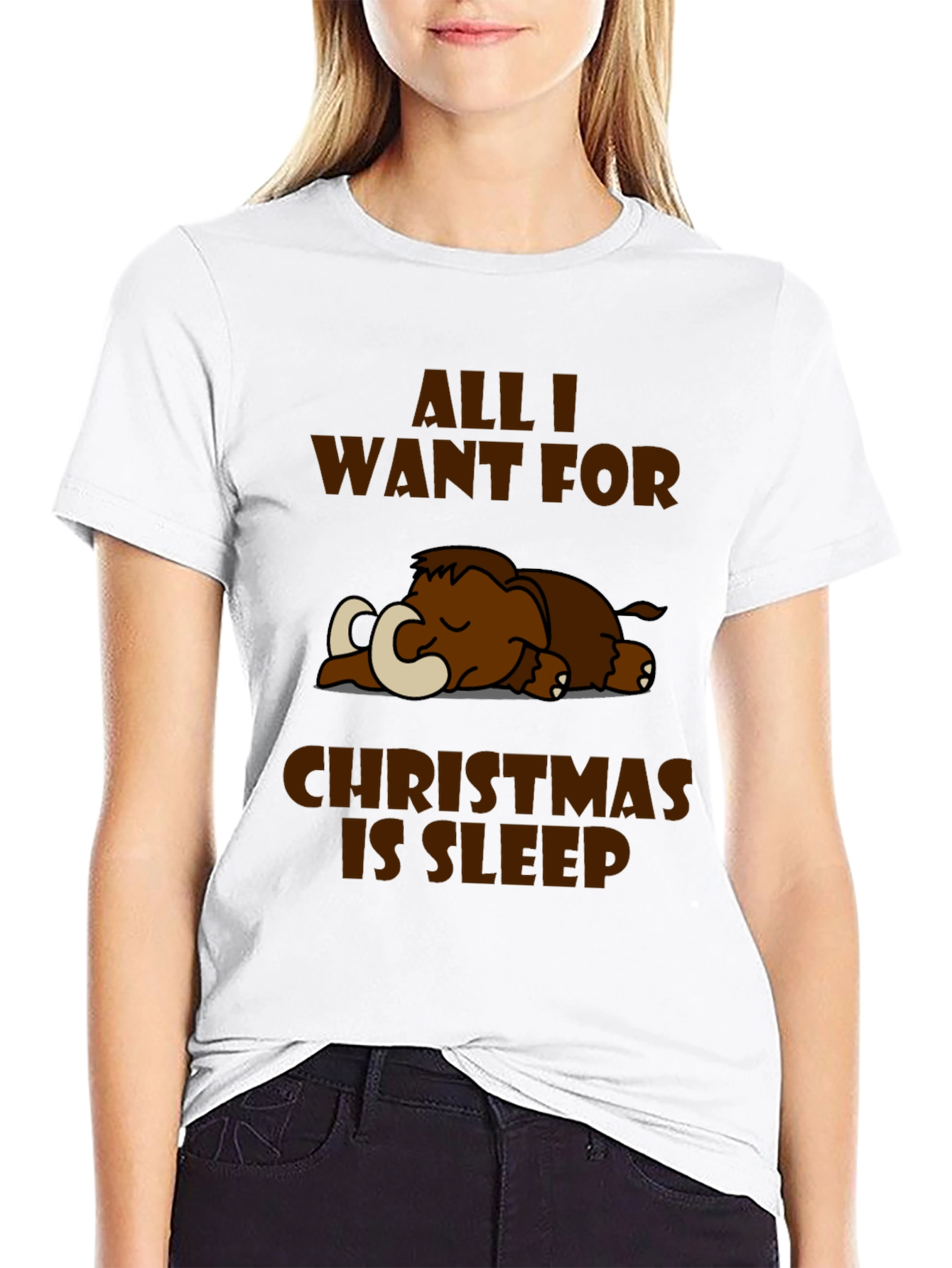Sleepy Mammoth Christmas T-Shirt