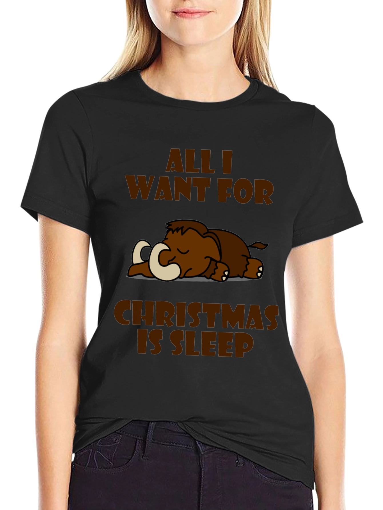 Sleepy Mammoth Christmas T-Shirt
