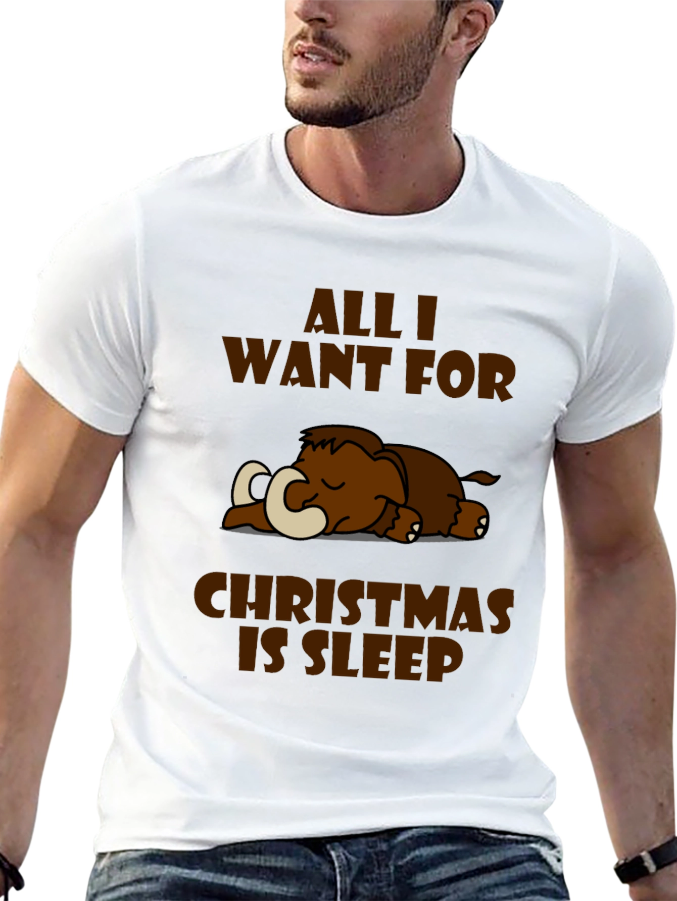 Sleepy Mammoth Christmas T-Shirt