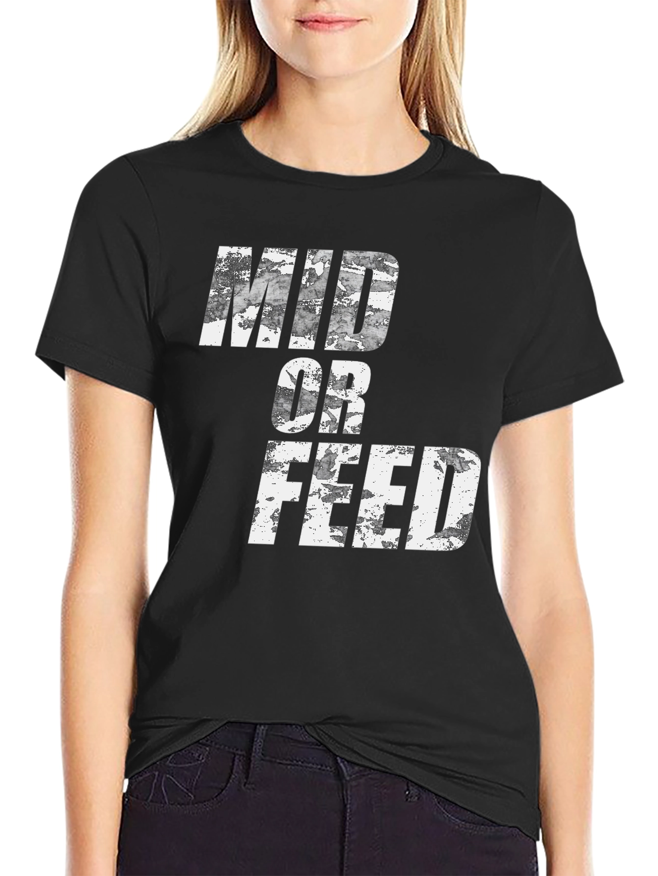 Mid or Feed Black Graphic Tee