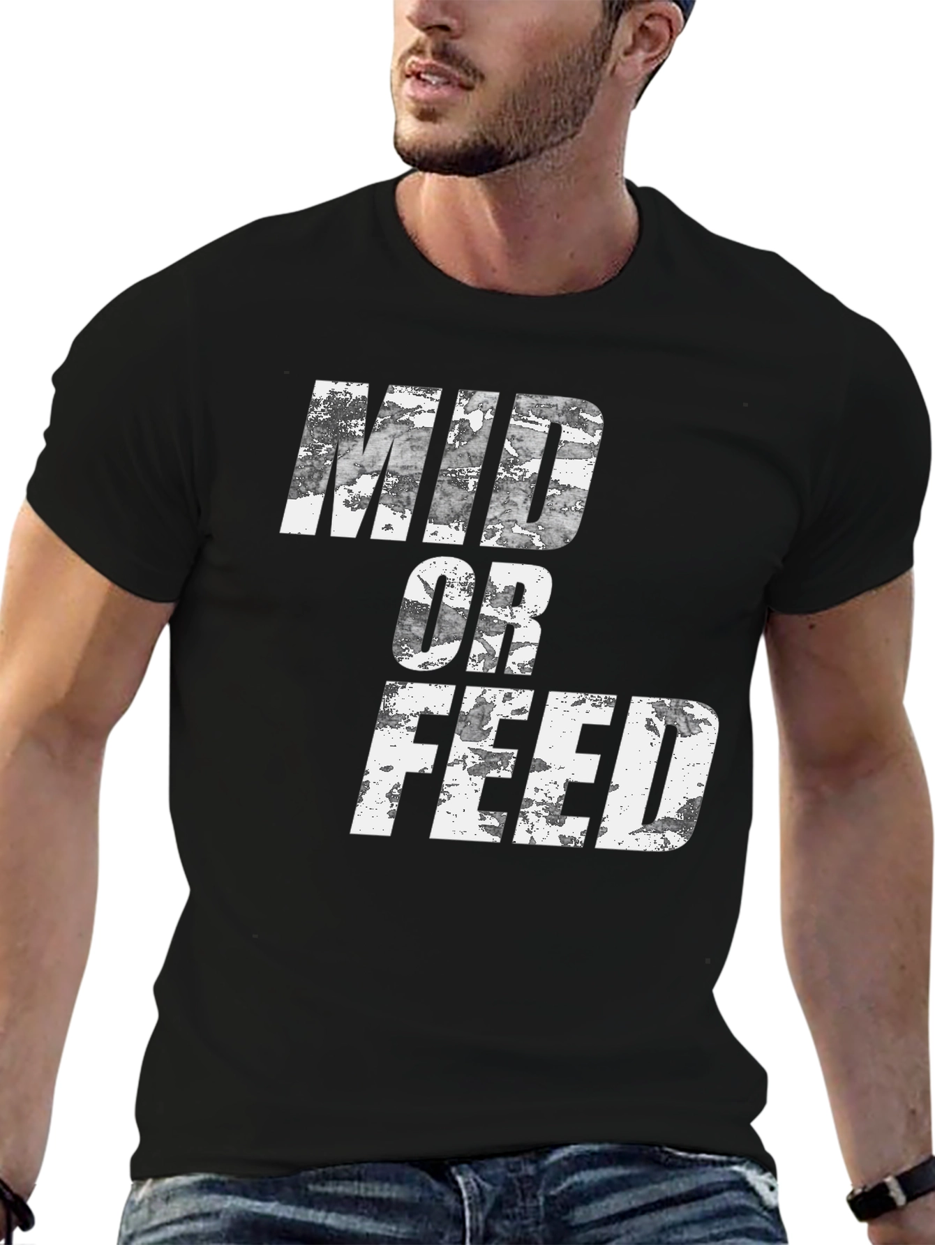 Mid or Feed Black Graphic Tee