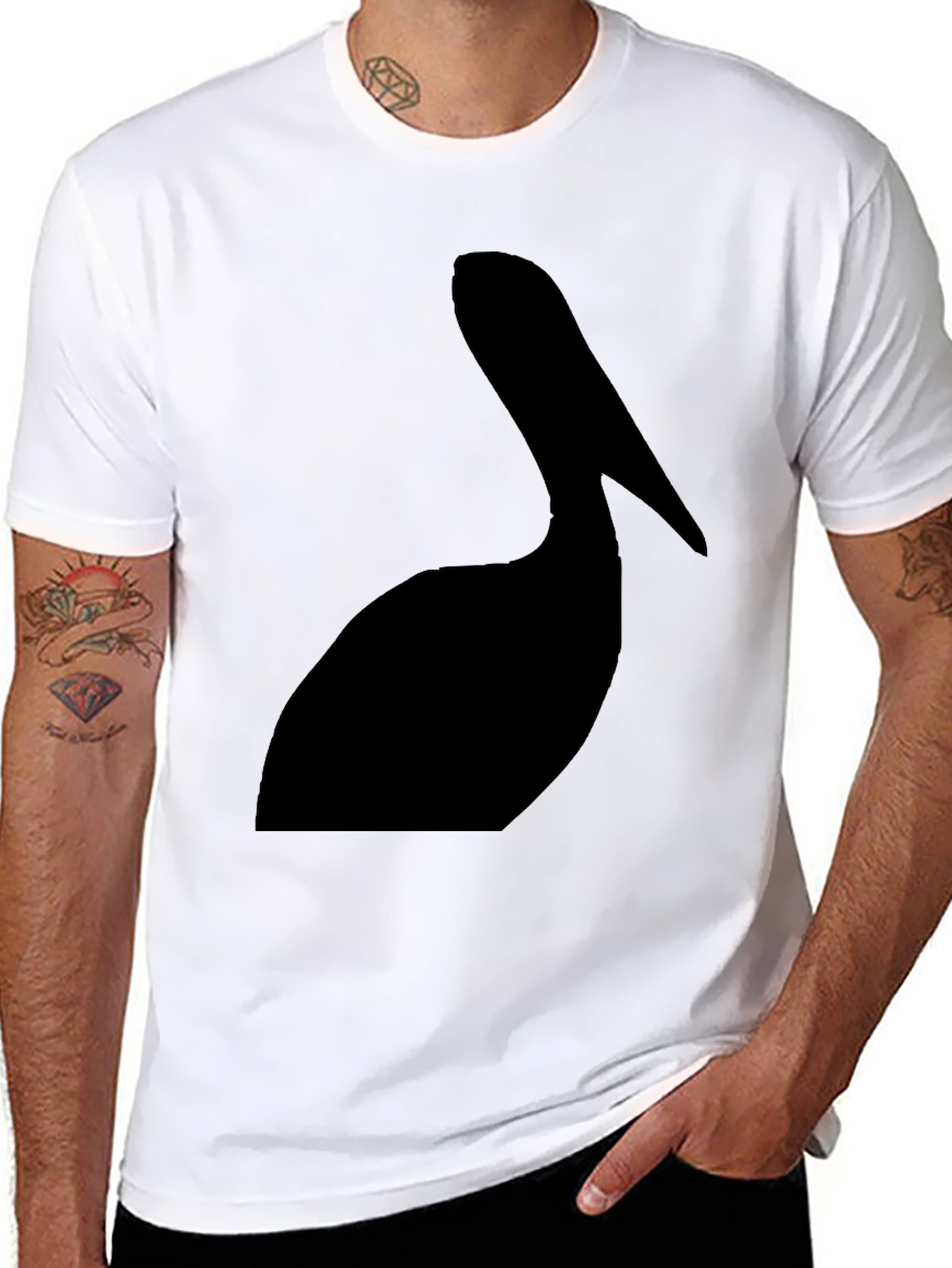 Pelican Silhouette Graphic Tee - Black Cotton T-Shirt
